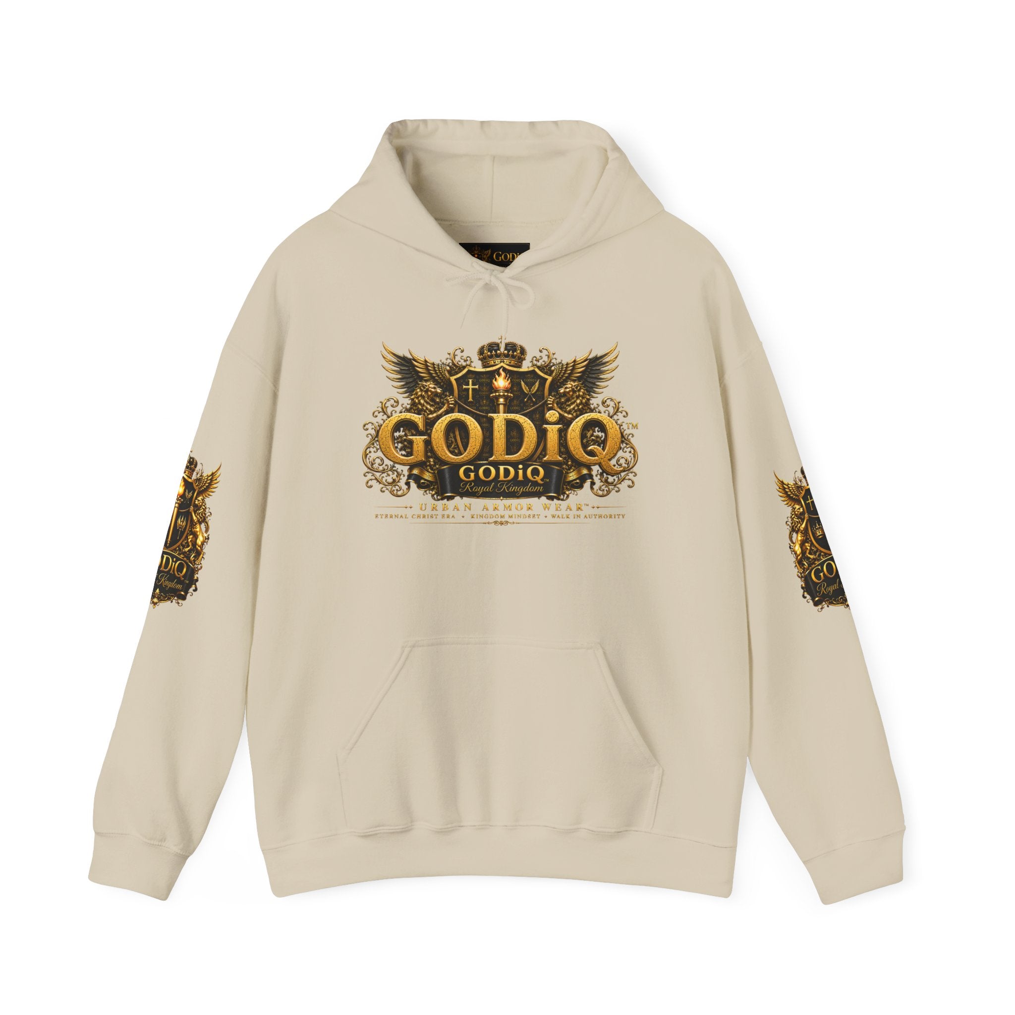 GODiQ™ Royal Kingdom Signature Crest Hoodie – Urban Armor Wear™ Luxury Christian Hoodie | Premium Faith Streetwear Christian Streetwear