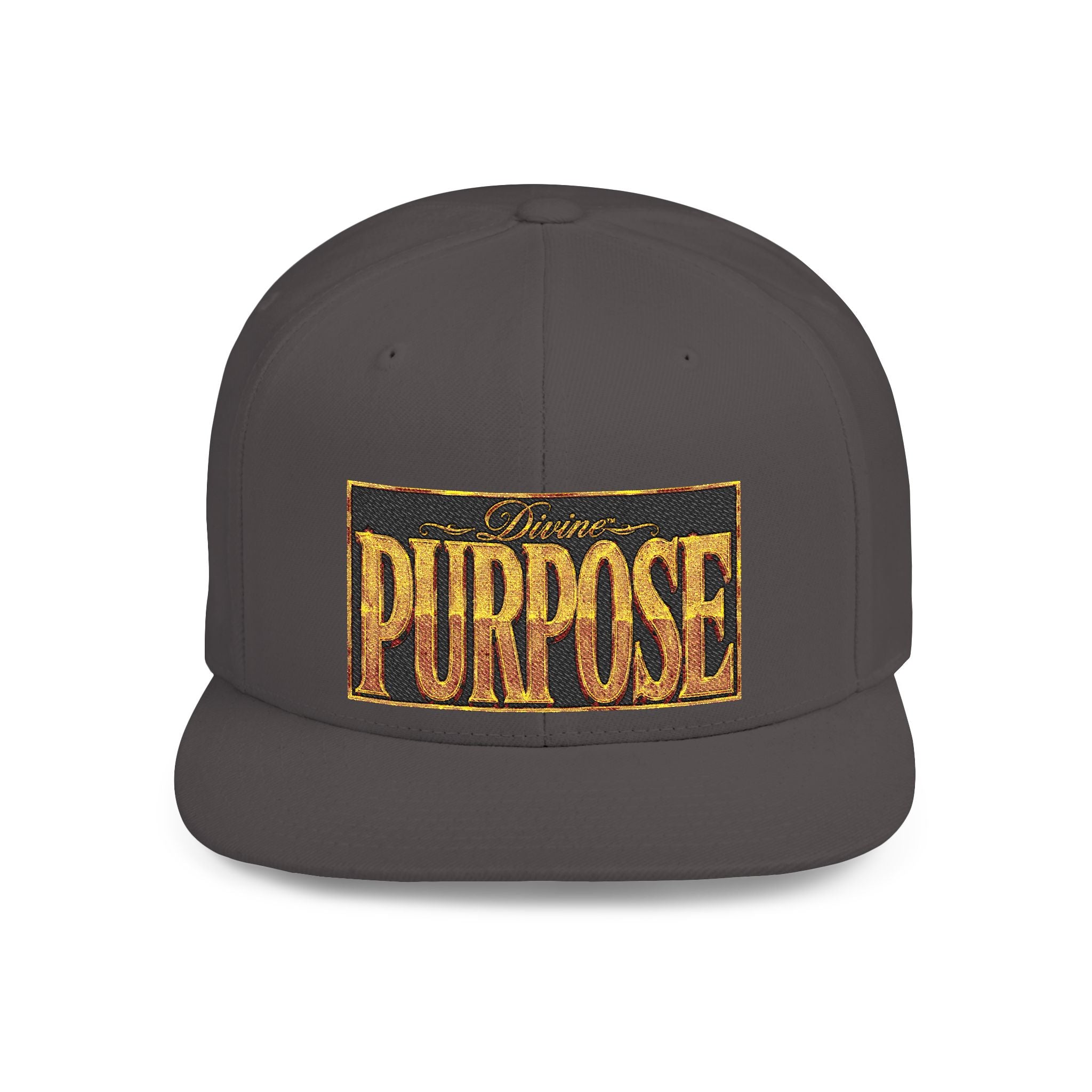 GODiQ Royal Kingdom™ Divine Purpose™ Snapback Hat – "PURPOSE" Premium Flat Bill Cap | Luxury Christian Streetwear | Urban Armor Wear™ Kingdom Identity Hat