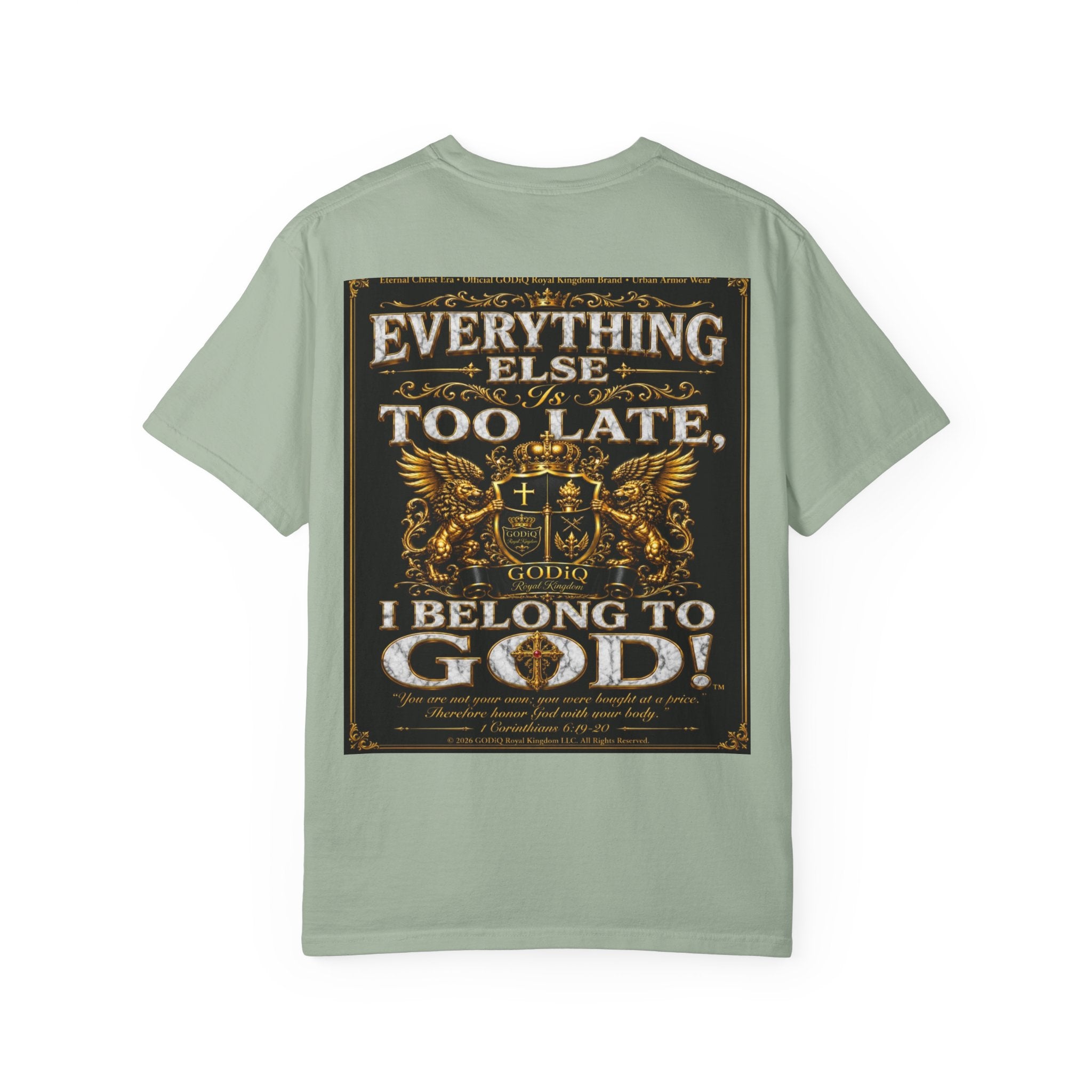 GODiQ™ Royal Kingdom Urban Armor Wear™ "NON NEGOTIABLE™: SOUL SOLD OUT FOR GOD™" Luxury Christian Graphic T-Shirt | Premium Faith Apparel | 24K Gold Heraldic Kingdom Statement Tee