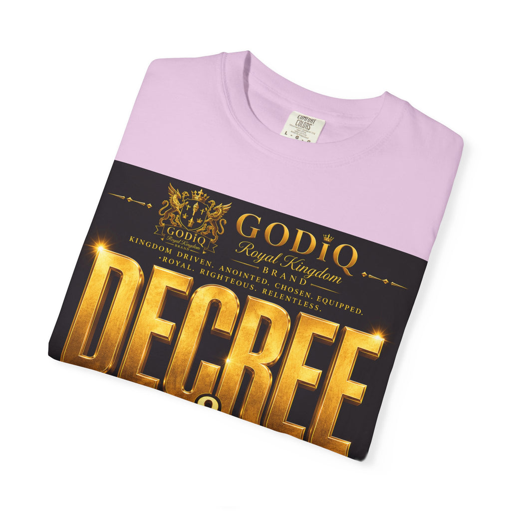 GODiQ Royal Kingdom™ Decree & Declare Christian T-Shirt – Premium Inspirational Faith Tee | "I Am Delivered, Healed, Renewed" Scripture Apparel | Comfort Colors 1717