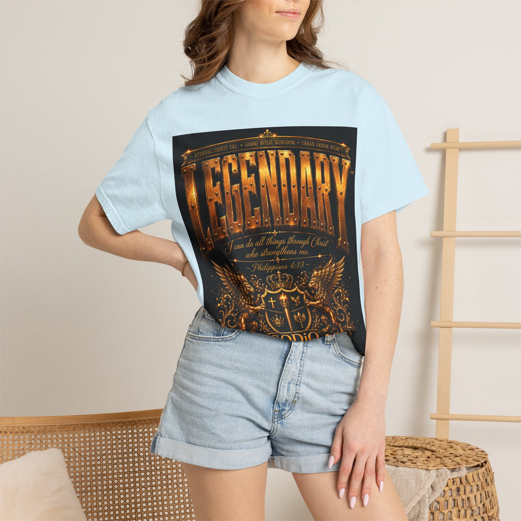 Legendary Impact™ Graphic T-Shirt – Luxury Christian Streetwear | Premium Garment-Dyed Heavyweight Tee | GODiQ Urban Armor™