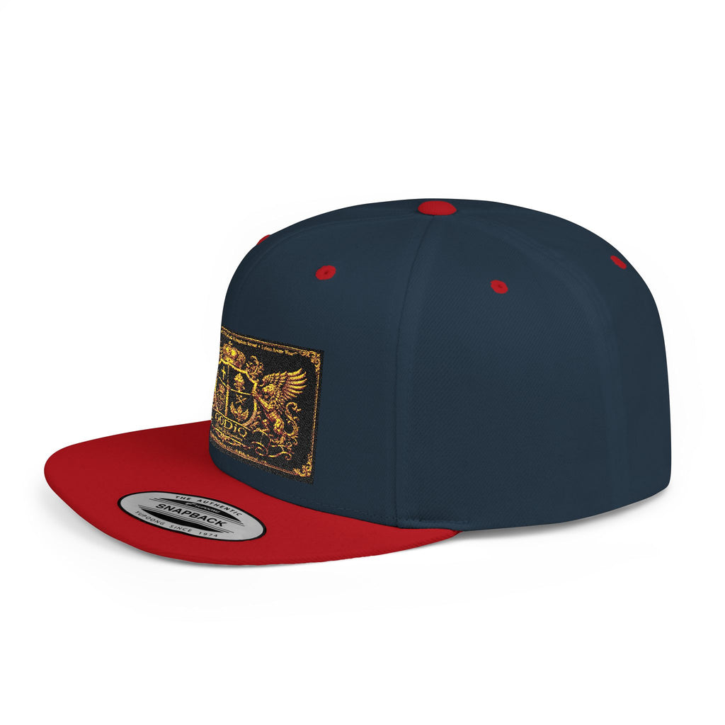 GODiQ™ Royal Kingdom Gold Crest Snapback Hat – Luxury Christian Heraldic Flat Bill Cap | Urban Armor Wear™ Premium Faith Streetwear | Kingdom Legacy Hat