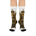 GODiQ™ Royal Crest Cushioned Crew Socks – Luxury Christian Gold Shield Socks | Urban Armor Wear™ Premium Faith Apparel