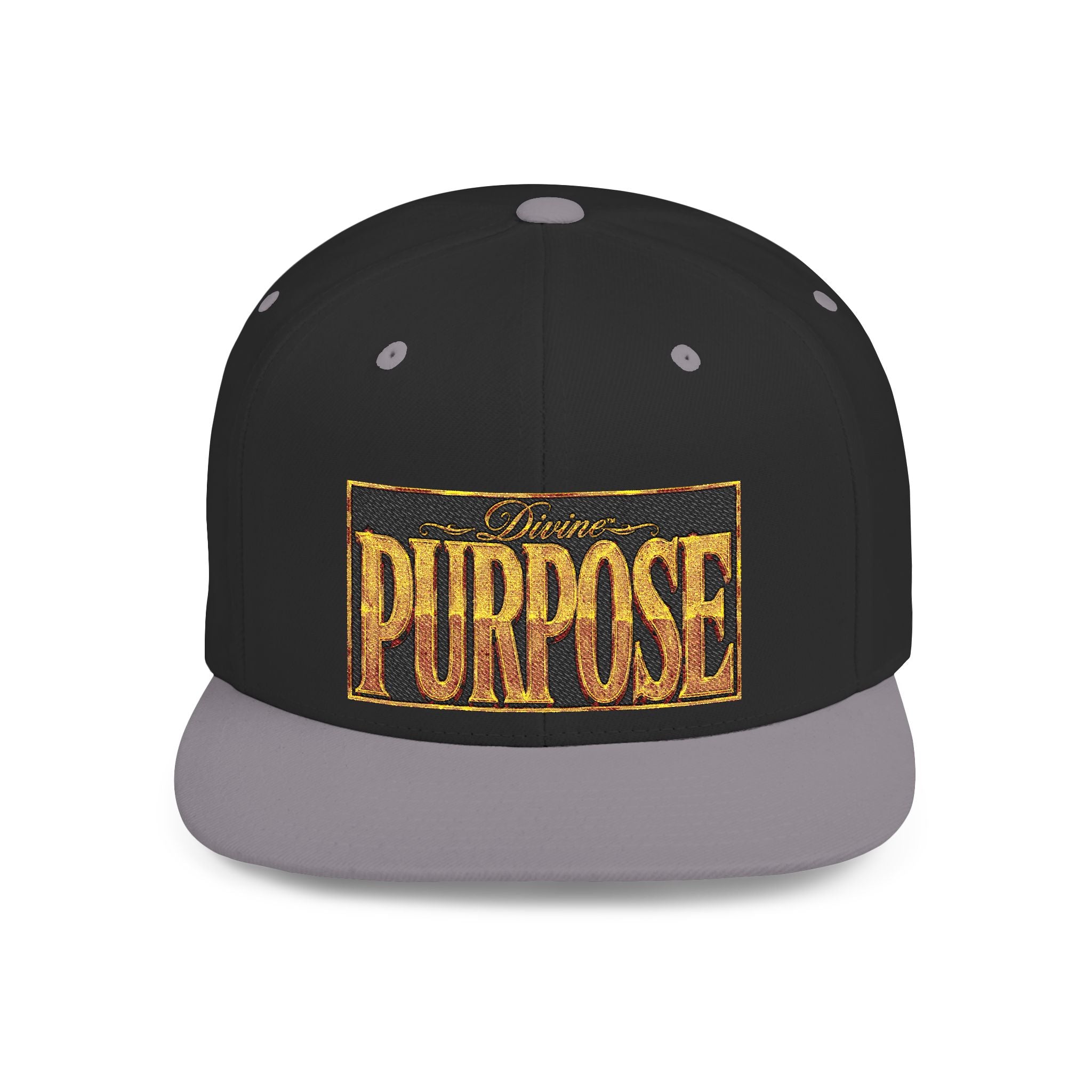 GODiQ Royal Kingdom™ Divine Purpose™ Snapback Hat – "PURPOSE" Premium Flat Bill Cap | Luxury Christian Streetwear | Urban Armor Wear™ Kingdom Identity Hat