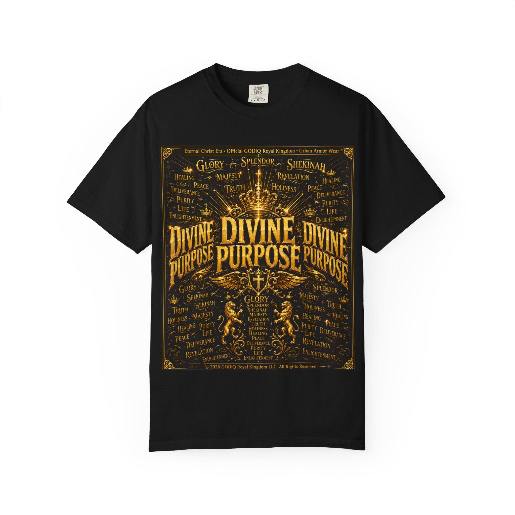GODiQ Royal Kingdom™ Divine Purpose T-Shirt – "My Ultimate Purpose Is To Glorify You, God" Luxury Christian Graphic Tee | Premium 24K Gold Faith Apparel | Urban Armor Wear™ Inspirational Streetwear...