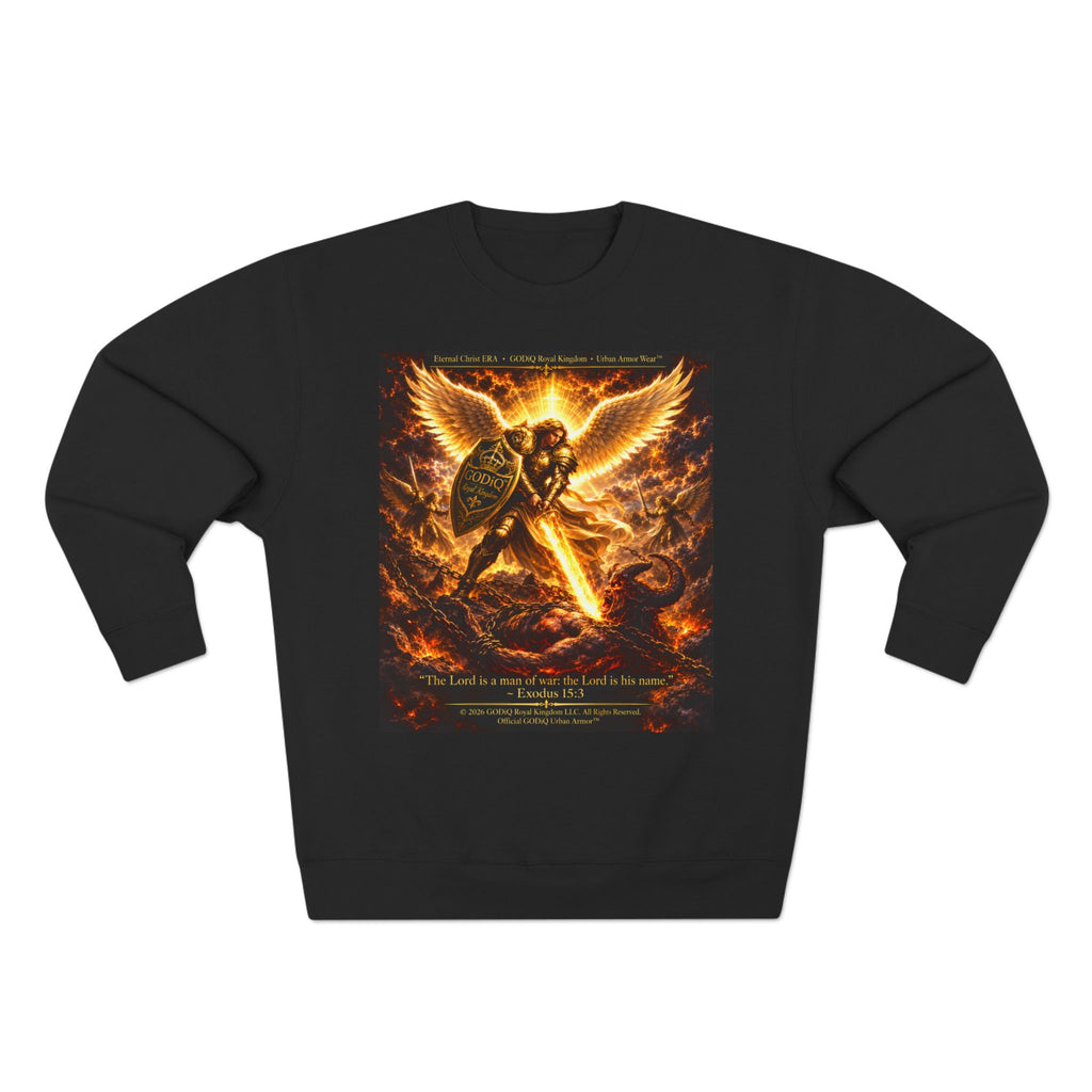 GODiQ™ Royal Kingdom Urban Armor™ "The Sword of the Spirit" Christian Crewneck Sweatshirt | Luxury Spiritual Warfare Graphic Sweatshirt | Premium Faith-Based Apparel