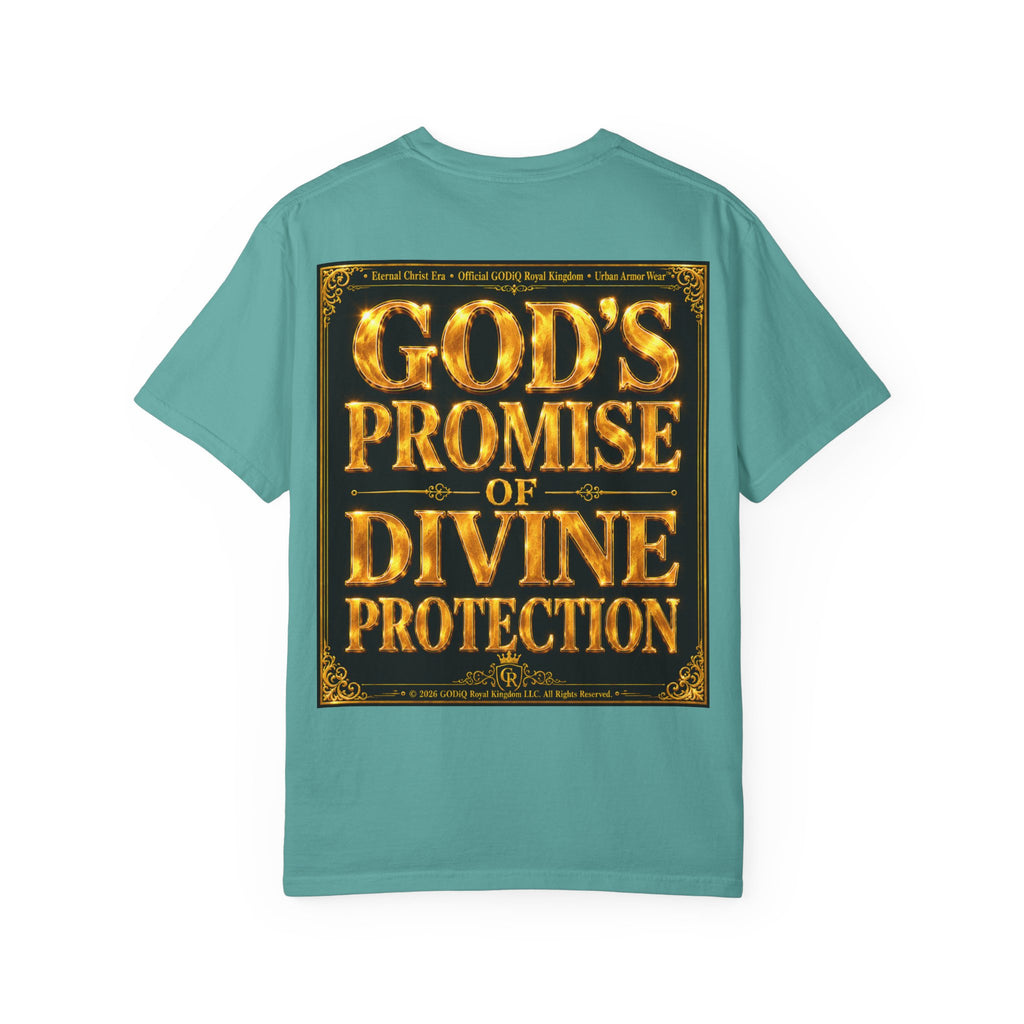 Psalm 91™ Christian Graphic T-Shirt – "God's Promise of Divine Protection" Luxury Garment-Dyed Scripture Tee | Premium Comfort Colors® 1717 | GODiQ Royal Kingdom™ Urban Armor Wear