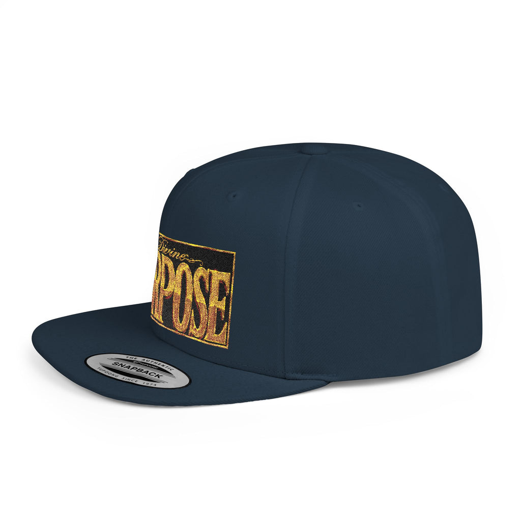 GODiQ Royal Kingdom™ Divine Purpose™ Snapback Hat – "PURPOSE" Premium Flat Bill Cap | Luxury Christian Streetwear | Urban Armor Wear™ Kingdom Identity Hat