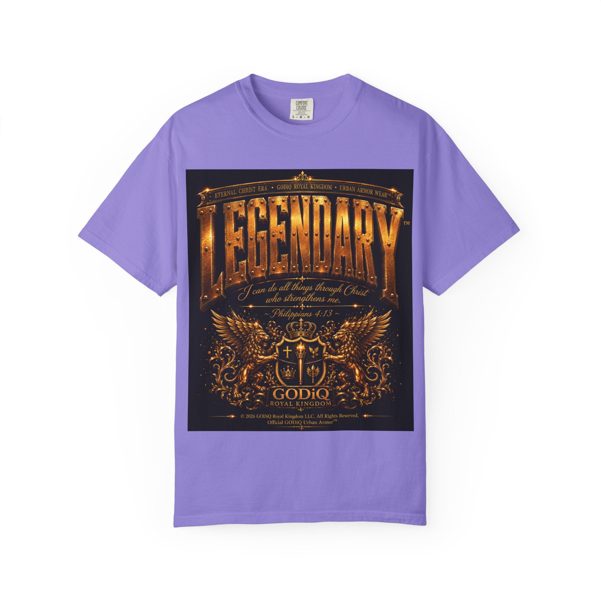 Legendary Impact™ Graphic T-Shirt – Luxury Christian Streetwear | Premium Garment-Dyed Heavyweight Tee | GODiQ Urban Armor™