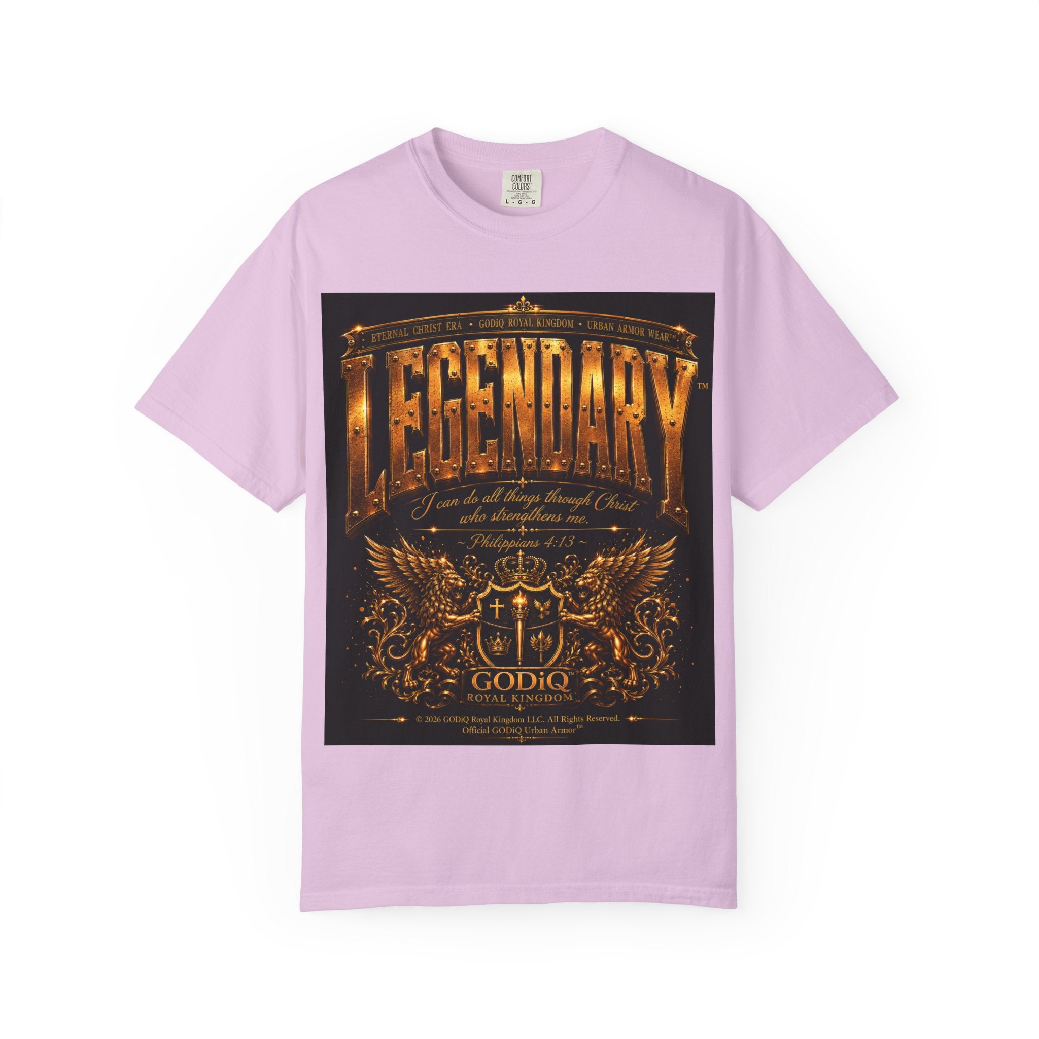 Legendary Impact™ Graphic T-Shirt – Luxury Christian Streetwear | Premium Garment-Dyed Heavyweight Tee | GODiQ Urban Armor™