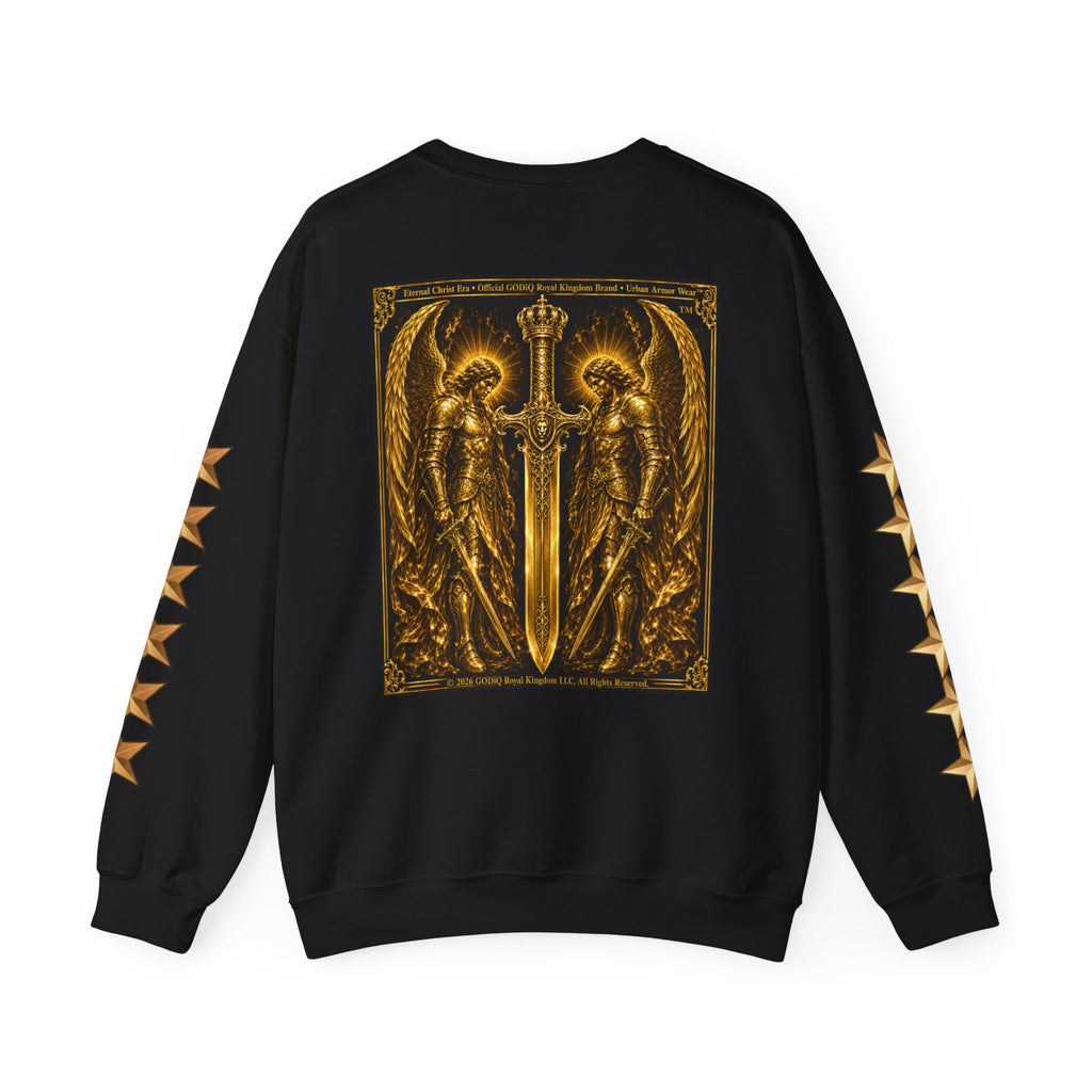 Prayer of the Righteous™ Crewneck Sweatshirt — James 5 Faith Graphic | Luxury Christian Streetwear | GODiQ Royal Kingdom™ Urban Armor Wear™
