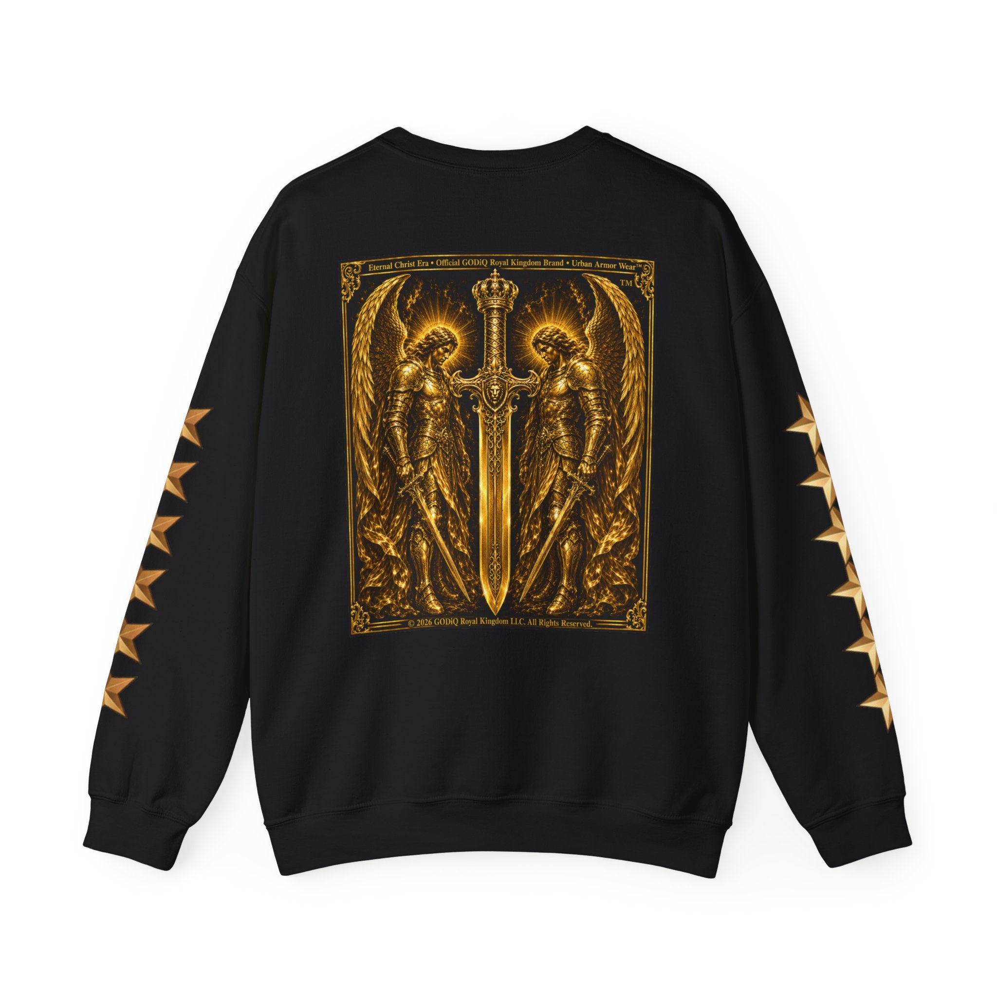 Prayer of the Righteous™ Crewneck Sweatshirt — James 5 Faith Graphic | Luxury Christian Streetwear | GODiQ Royal Kingdom™ Urban Armor Wear™
