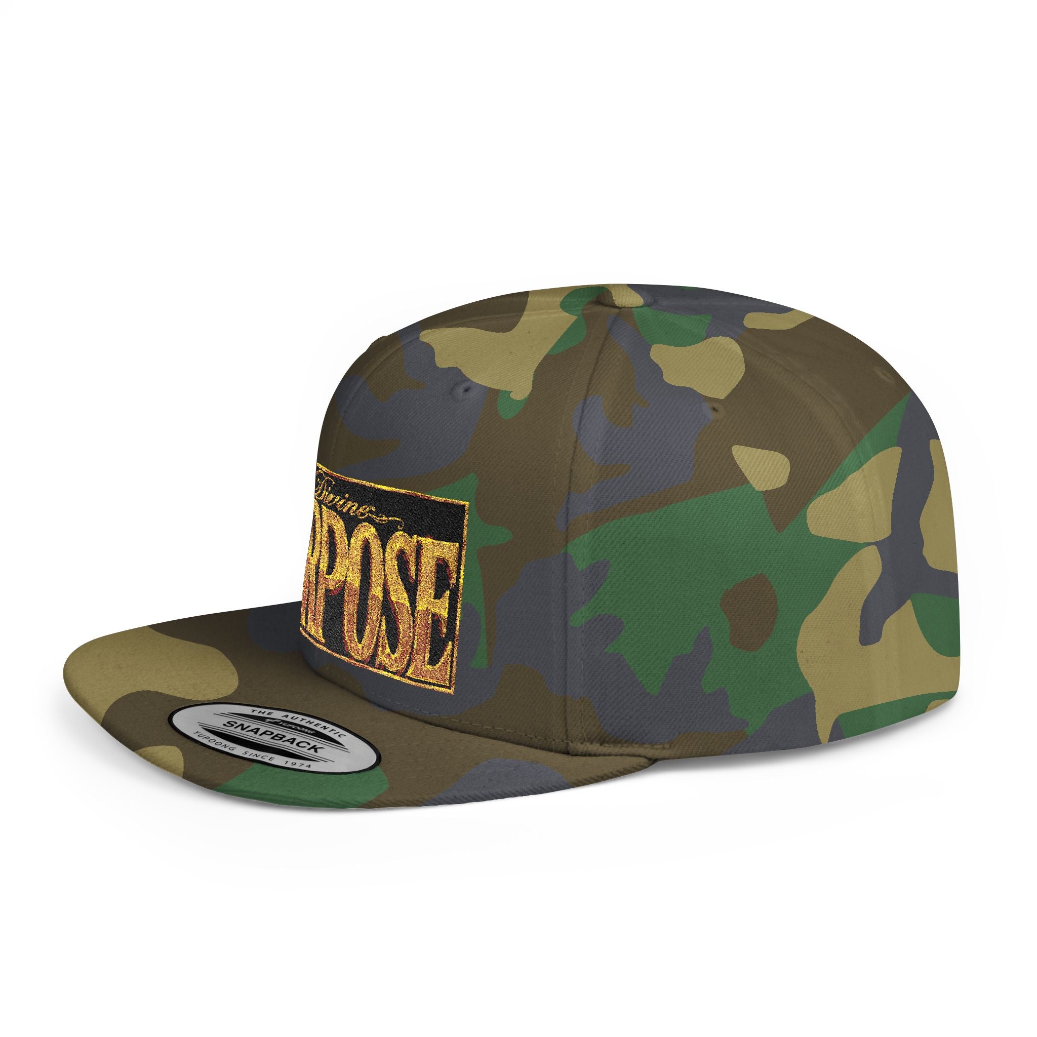 GODiQ Royal Kingdom™ Divine Purpose™ Snapback Hat – "PURPOSE" Premium Flat Bill Cap | Luxury Christian Streetwear | Urban Armor Wear™ Kingdom Identity Hat