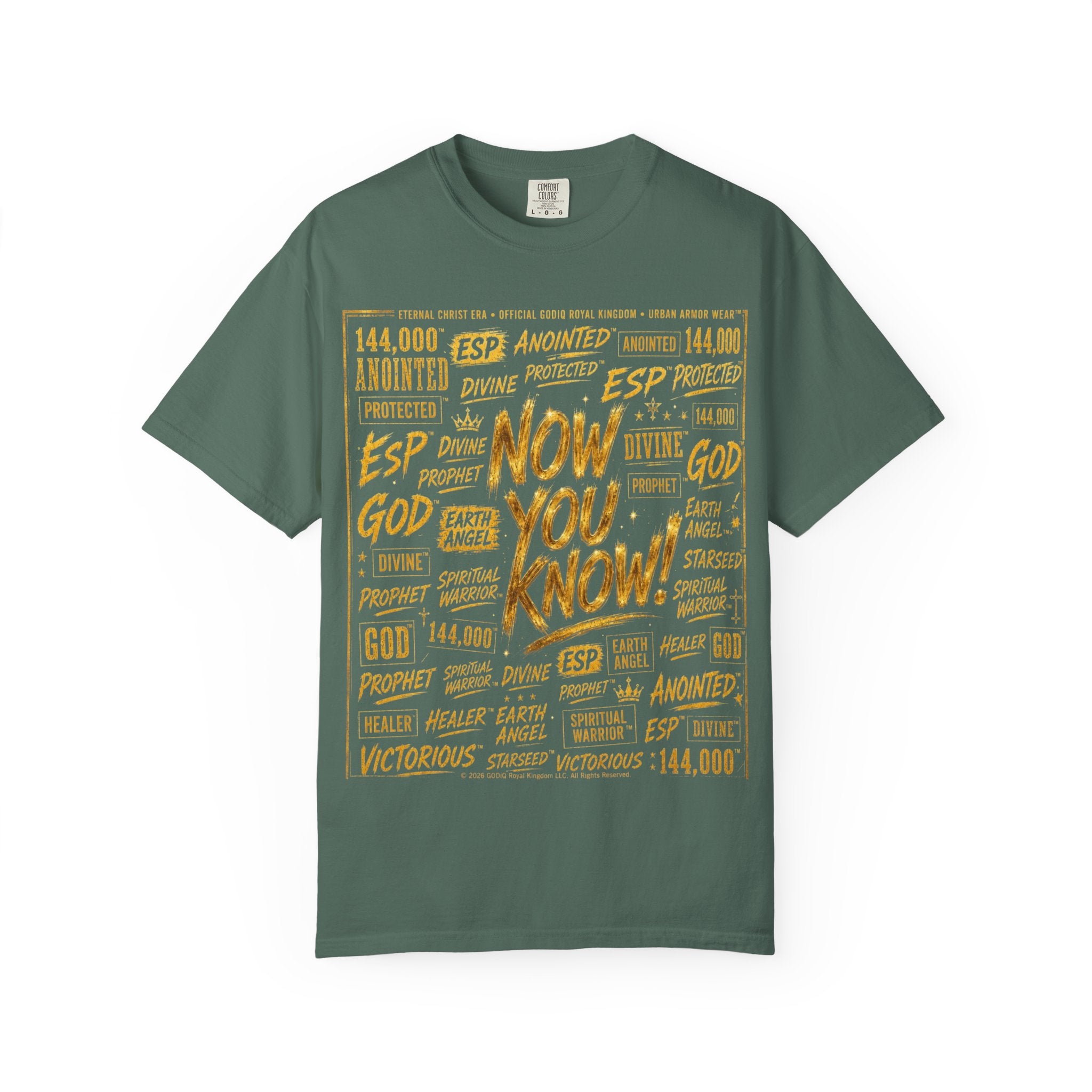 GODiQ Royal Kingdom™ Urban Armor Wear – "Now You Know" 18K Gold Graphic Unisex T-shirt