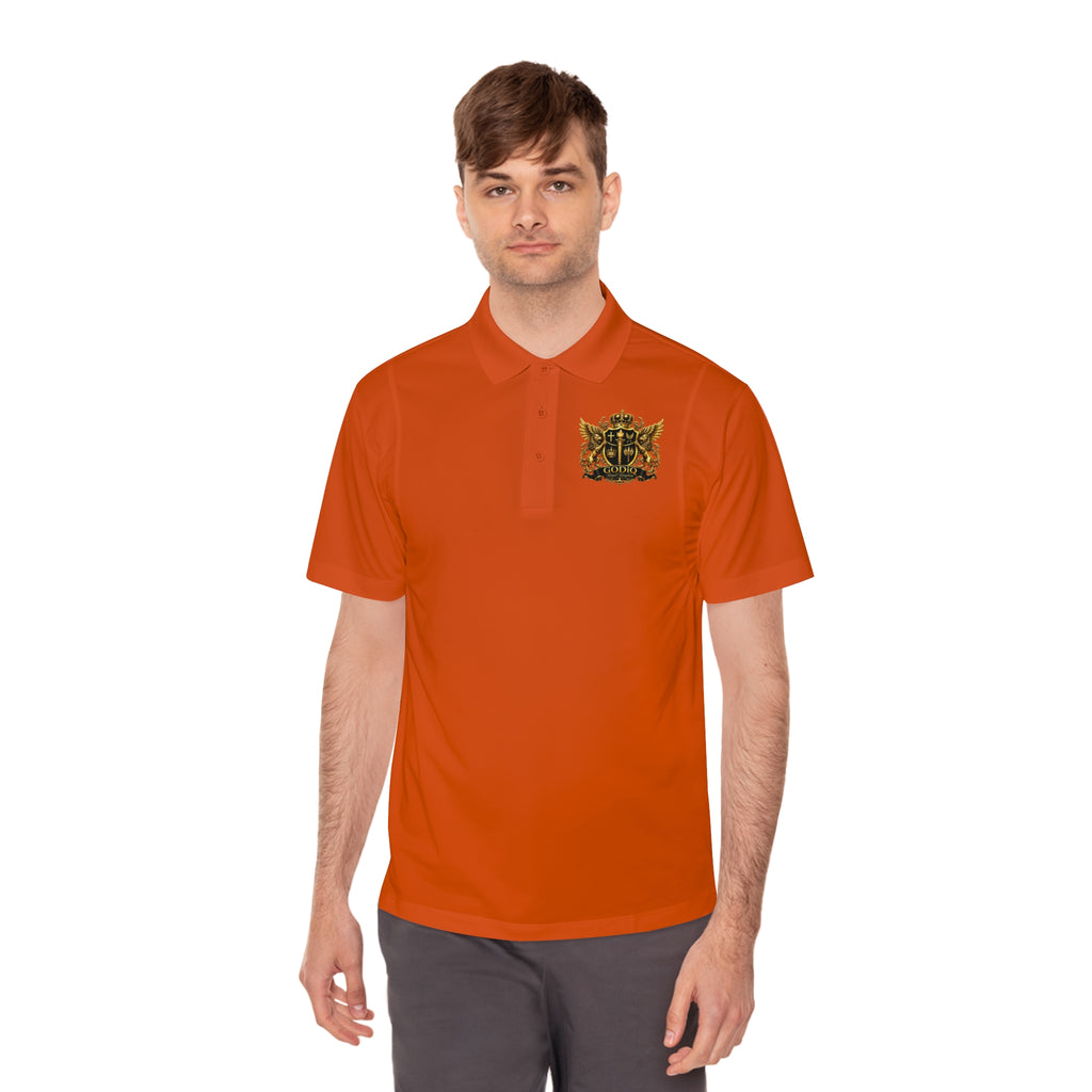 GODiQ Royal Kingdom™ Psalm 91 Men's Performance Polo – Premium Christian Golf Shirt | Luxury Gold Scripture Polo | Moisture-Wicking Faith Apparel