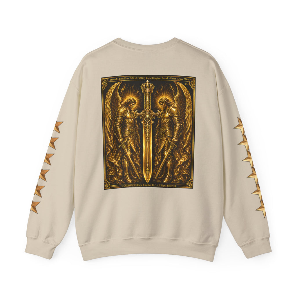 Prayer of the Righteous™ Crewneck Sweatshirt — James 5 Faith Graphic | Luxury Christian Streetwear | GODiQ Royal Kingdom™ Urban Armor Wear™