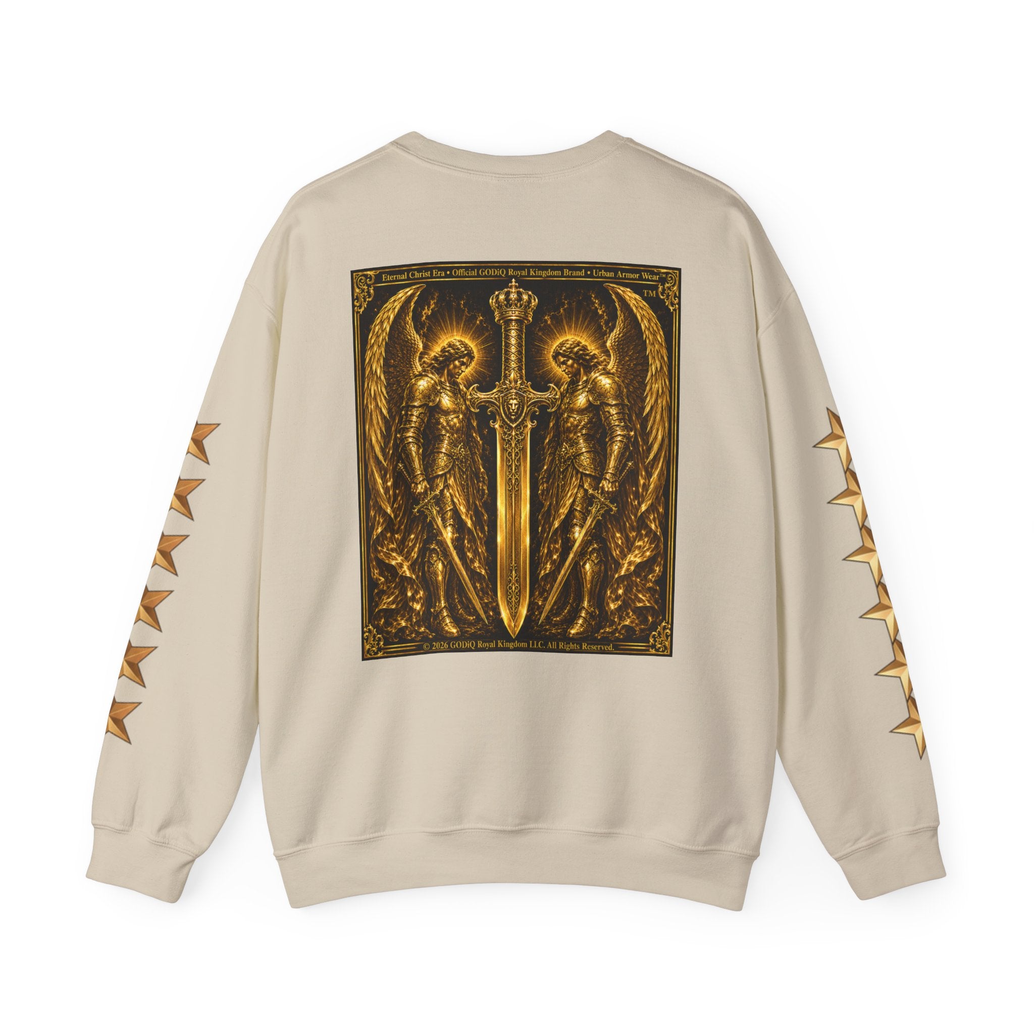 Prayer of the Righteous™ Crewneck Sweatshirt — James 5 Faith Graphic | Luxury Christian Streetwear | GODiQ Royal Kingdom™ Urban Armor Wear™