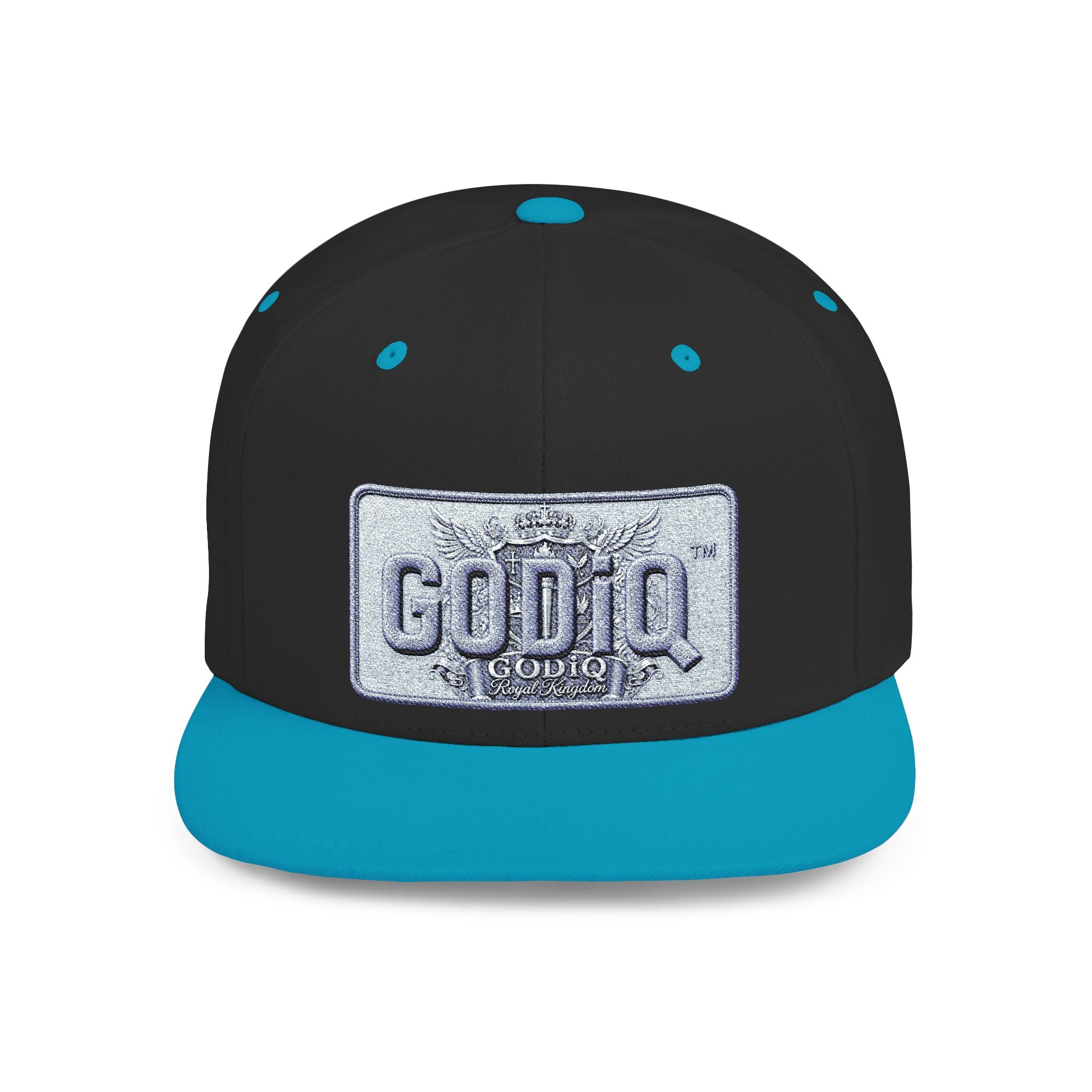 GODiQ Royal Kingdom™ Urban Armor Wear™ Sparkle Sequin GODiQ™ Patch Flat Bill Snapback | Luxury Christian Streetwear Cap