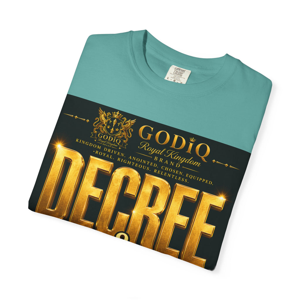 GODiQ Royal Kingdom™ Decree & Declare Christian T-Shirt – Premium Inspirational Faith Tee | "I Am Delivered, Healed, Renewed" Scripture Apparel | Comfort Colors 1717