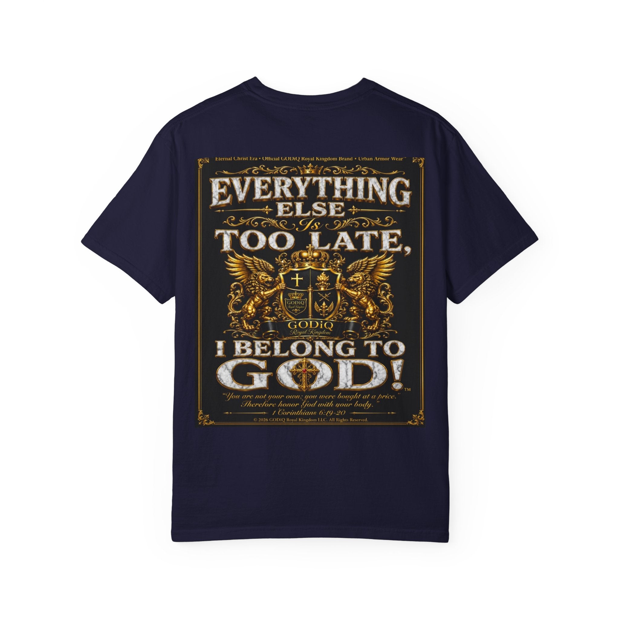 GODiQ™ Royal Kingdom Urban Armor Wear™ "NON NEGOTIABLE™: SOUL SOLD OUT FOR GOD™" Luxury Christian Graphic T-Shirt | Premium Faith Apparel | 24K Gold Heraldic Kingdom Statement Tee