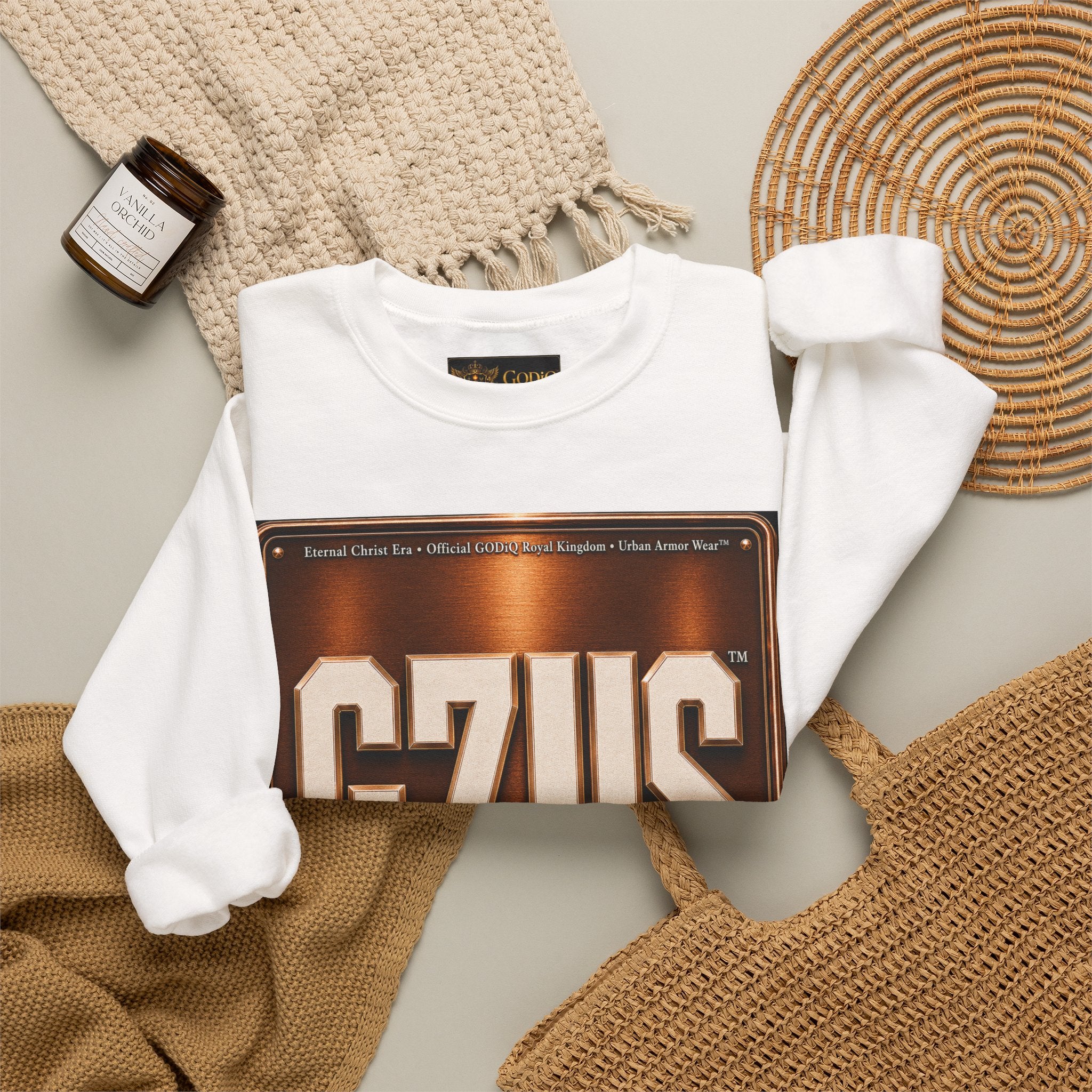 GZUS™ Psalm 23 Crewneck Sweatshirt – Luxury Christian Faith Sweatshirt | Jesus Graphic Pullover | Psalm 23 Scripture Sweatshirt | GODiQ Royal Kingdom™ Urban Armor Wear