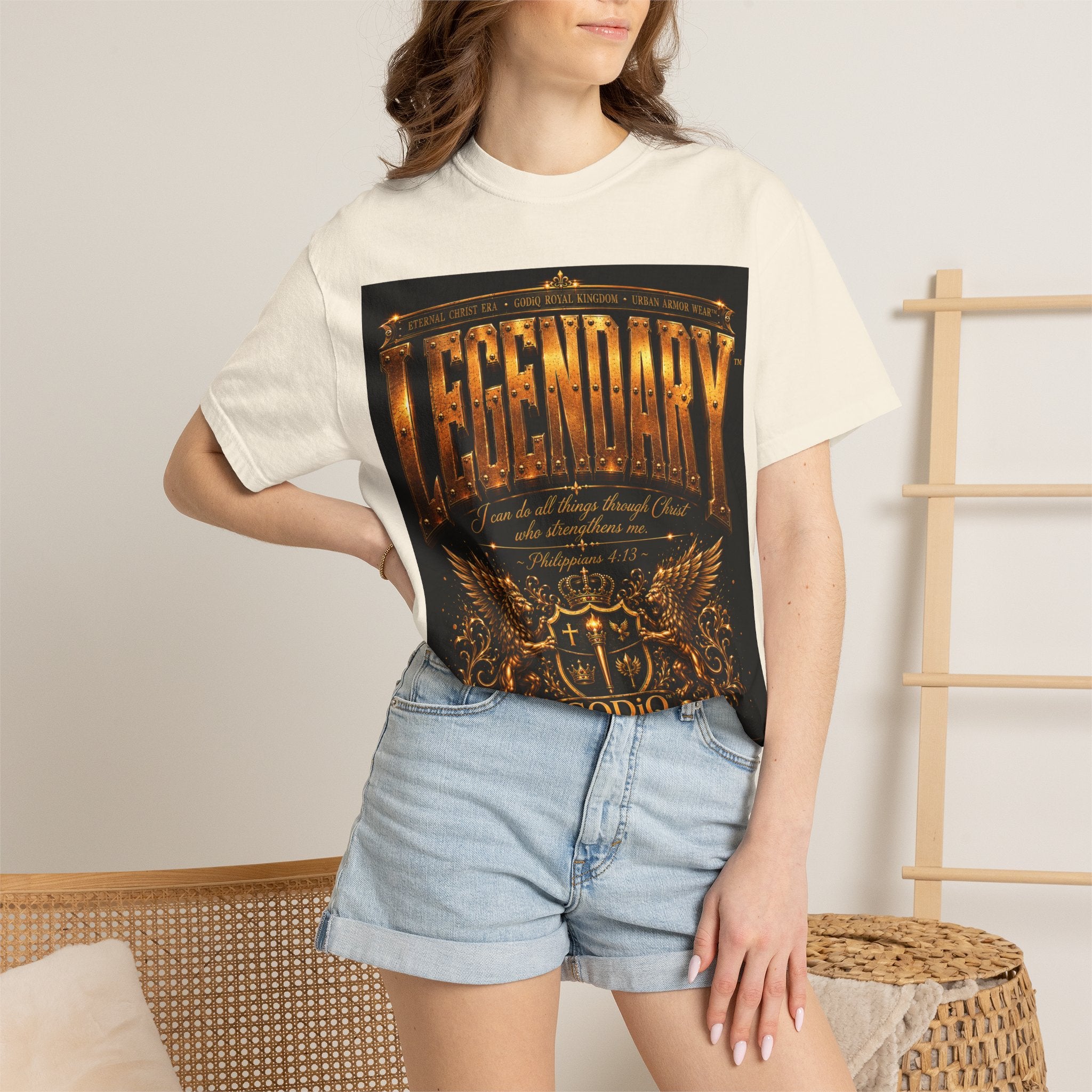 Legendary Impact™ Graphic T-Shirt – Luxury Christian Streetwear | Premium Garment-Dyed Heavyweight Tee | GODiQ Urban Armor™