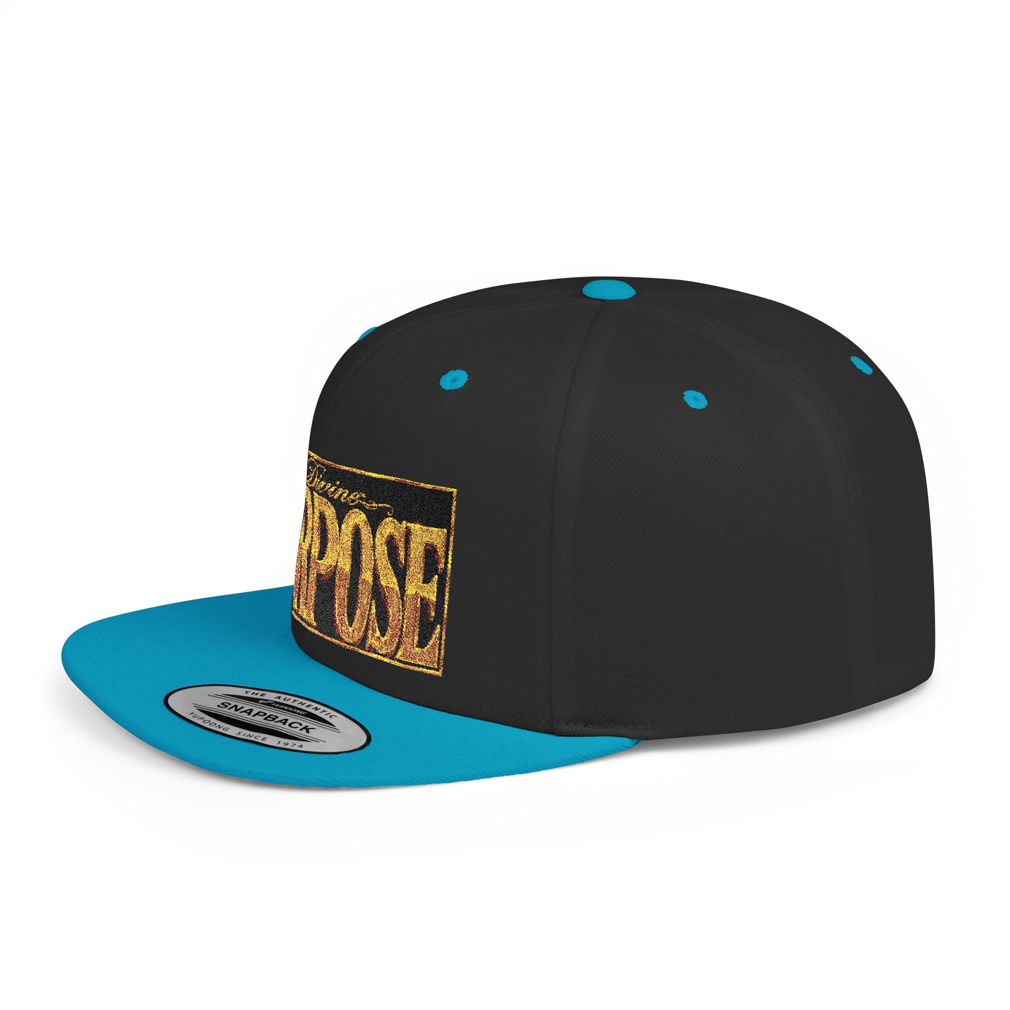 GODiQ Royal Kingdom™ Divine Purpose™ Snapback Hat – "PURPOSE" Premium Flat Bill Cap | Luxury Christian Streetwear | Urban Armor Wear™ Kingdom Identity Hat