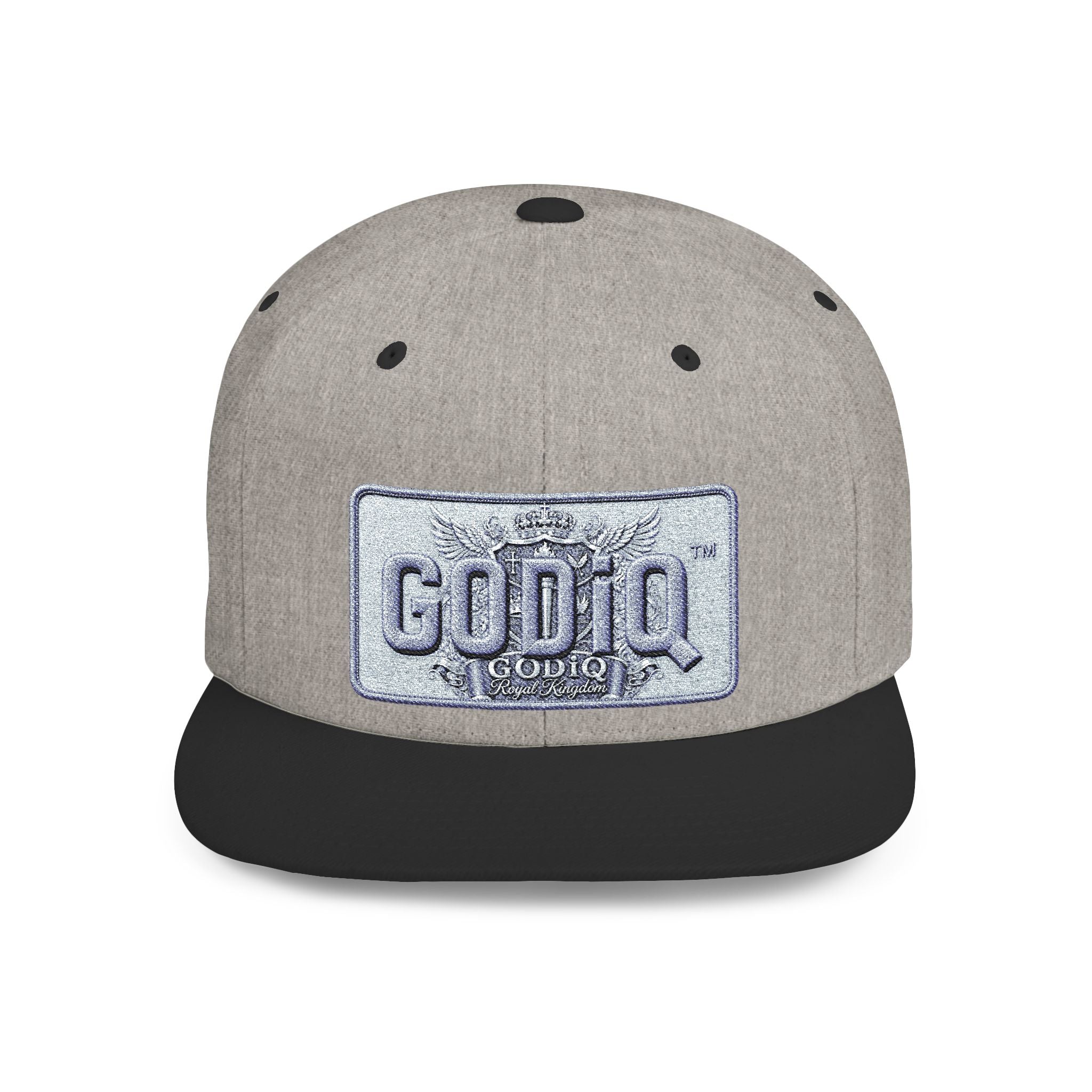 GODiQ Royal Kingdom™ Urban Armor Wear™ Sparkle Sequin GODiQ™ Patch Flat Bill Snapback | Luxury Christian Streetwear Cap