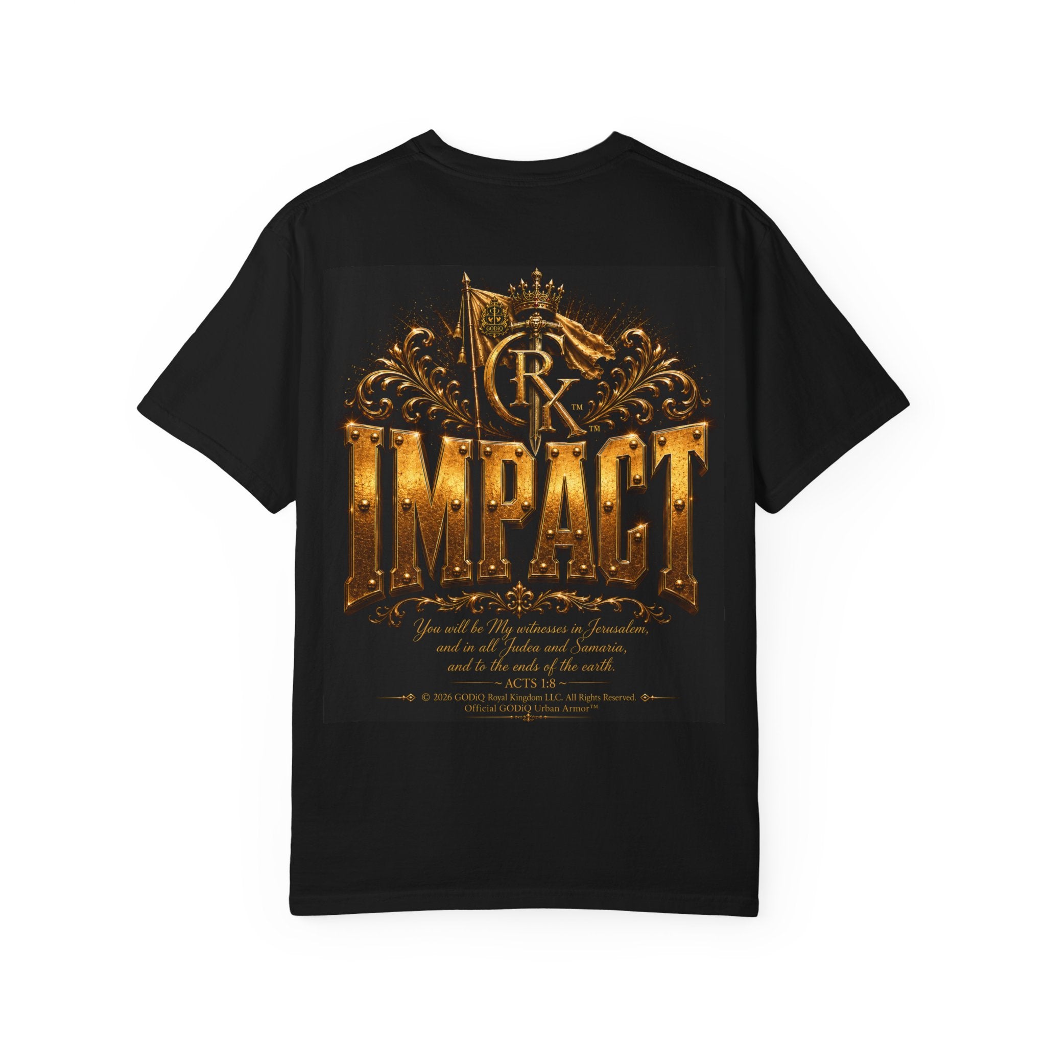 Legendary Impact™ Graphic T-Shirt – Luxury Christian Streetwear | Premium Garment-Dyed Heavyweight Tee | GODiQ Urban Armor™