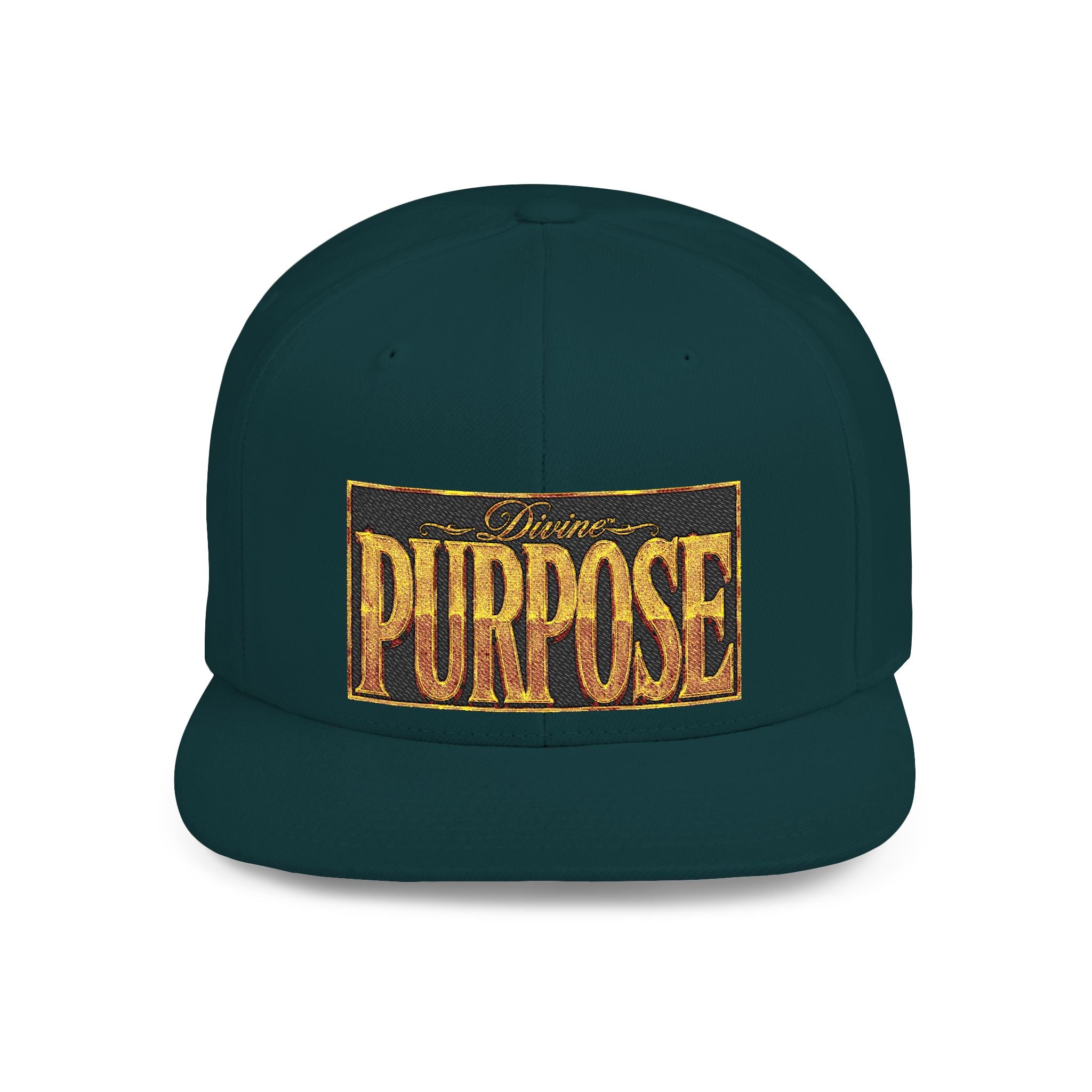 GODiQ Royal Kingdom™ Divine Purpose™ Snapback Hat – "PURPOSE" Premium Flat Bill Cap | Luxury Christian Streetwear | Urban Armor Wear™ Kingdom Identity Hat