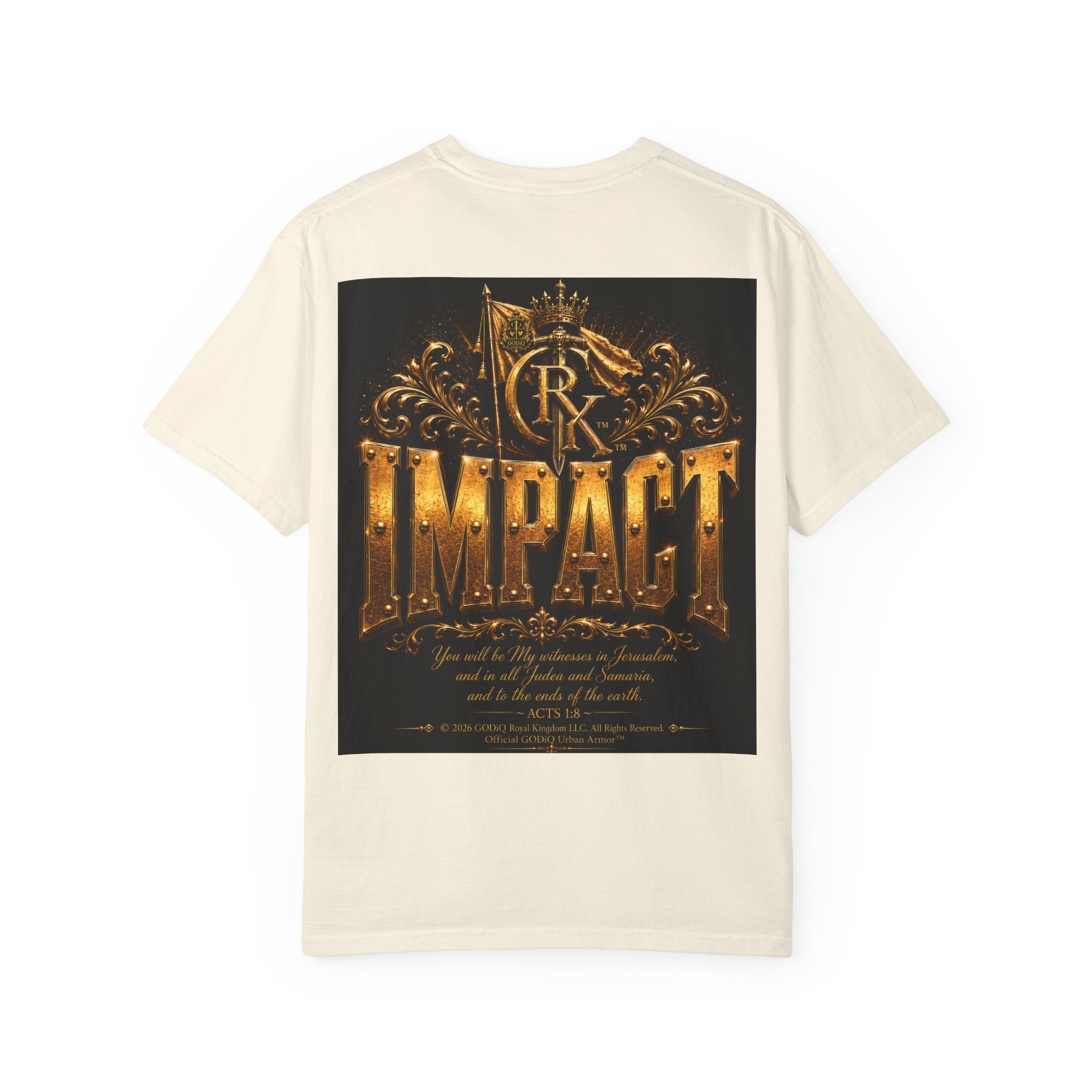 Legendary Impact™ Graphic T-Shirt – Luxury Christian Streetwear | Premium Garment-Dyed Heavyweight Tee | GODiQ Urban Armor™