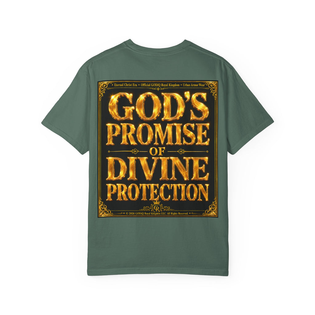 Psalm 91™ Christian Graphic T-Shirt – "God's Promise of Divine Protection" Luxury Garment-Dyed Scripture Tee | Premium Comfort Colors® 1717 | GODiQ Royal Kingdom™ Urban Armor Wear