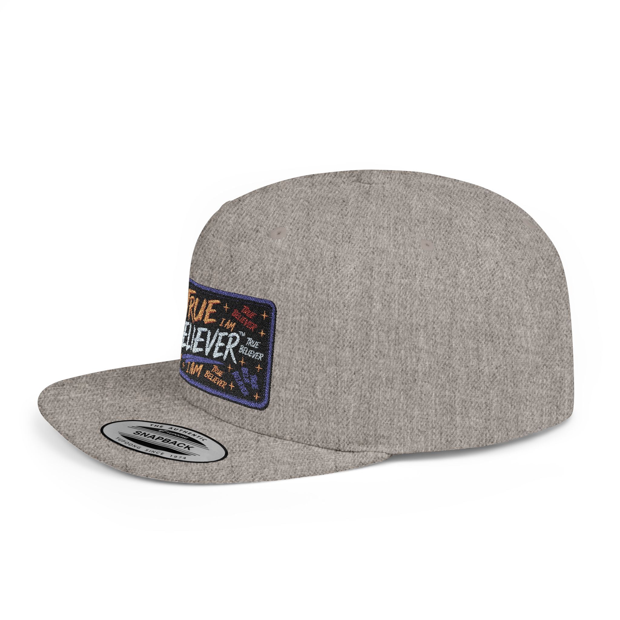 GODiQ Royal Kingdom™ Urban Armor Wear – True Believer Vintage Embroidered Patch Flat Bill Snapback Hat