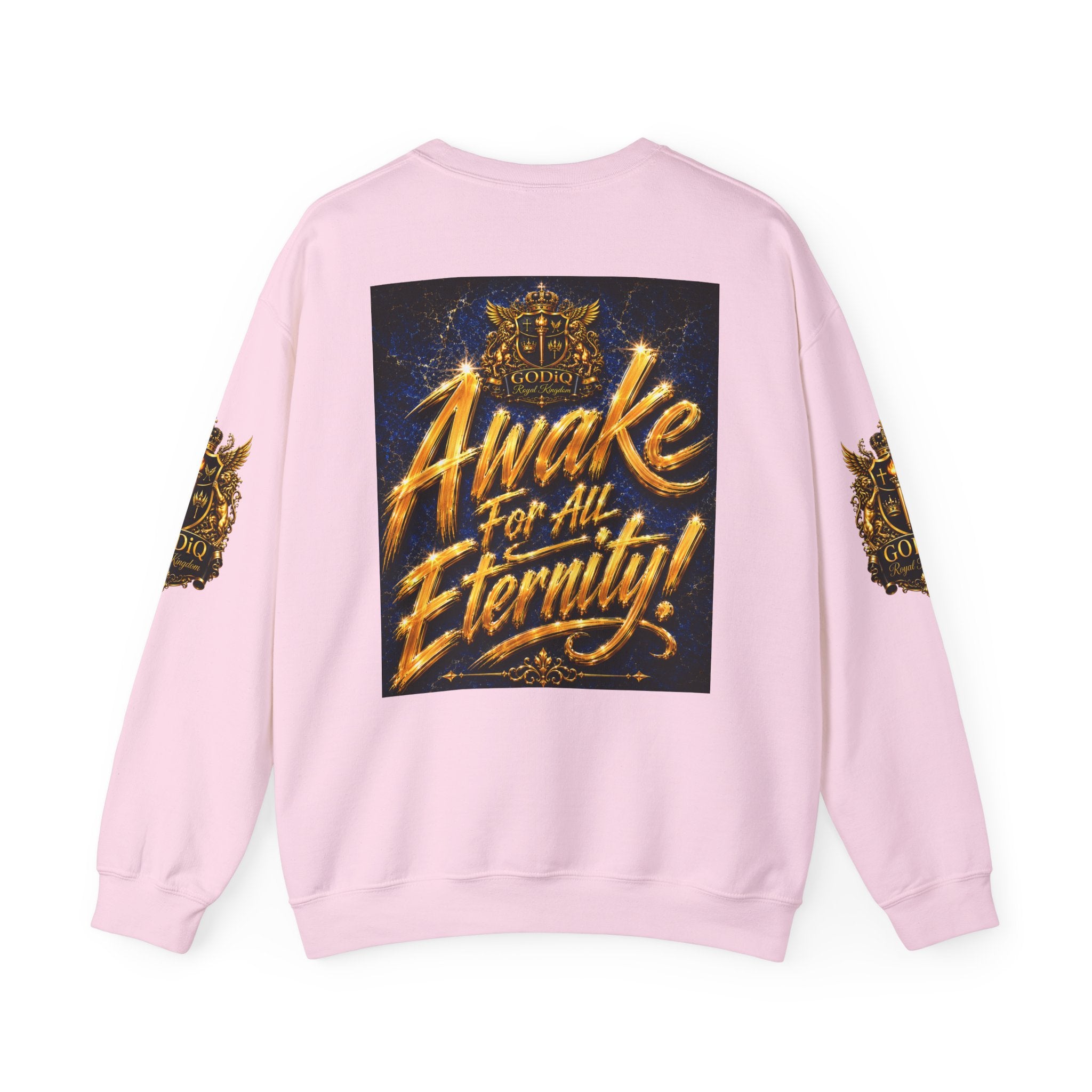 Consciousness Incarnate™ Crewneck Sweatshirt – Luxury Christian Graphic Sweatshirt | "Awake For All Eternity" Premium Kingdom Apparel | GODiQ Royal Kingdom™ Urban Armor Wear