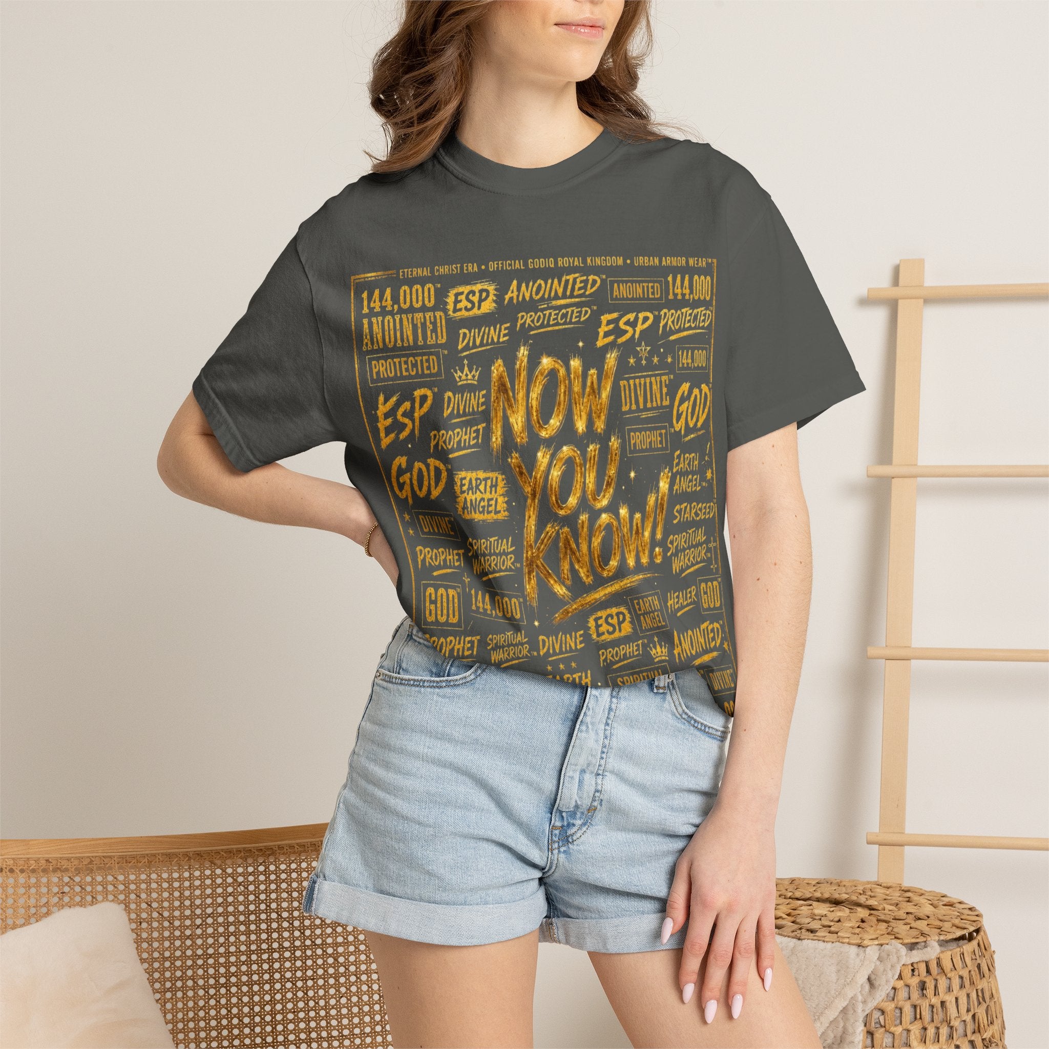 GODiQ Royal Kingdom™ Urban Armor Wear – "Now You Know" 18K Gold Graphic Unisex T-shirt