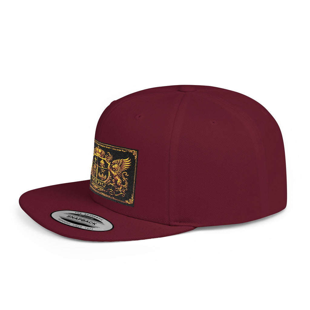 GODiQ™ Royal Kingdom Gold Crest Snapback Hat – Luxury Christian Heraldic Flat Bill Cap | Urban Armor Wear™ Premium Faith Streetwear | Kingdom Legacy Hat