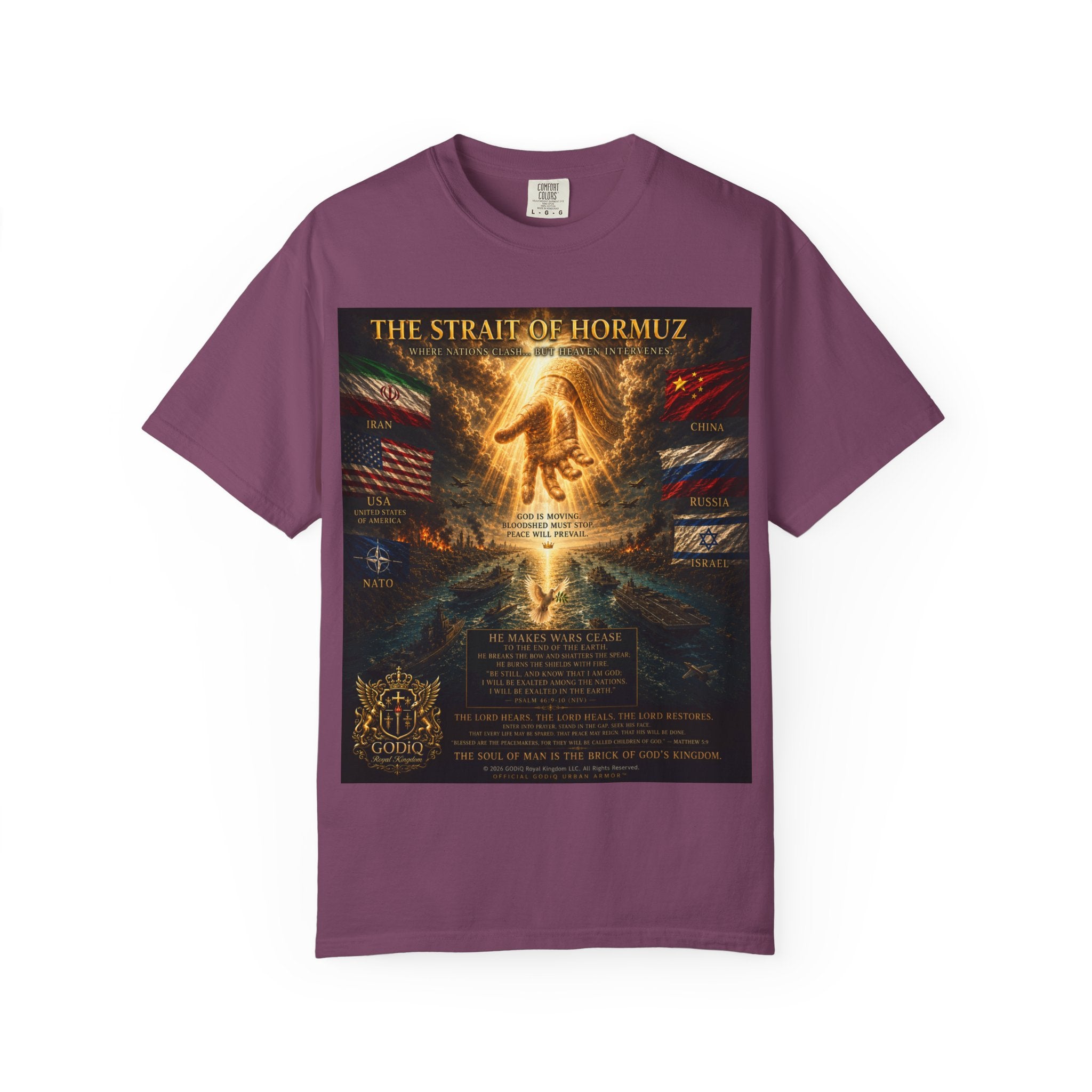 GODiQ Royal Kingdom™ – "Fix It, Lord Jesus" Luxury Christian T-Shirt | Strait of Hormuz Edition | Premium Faith Graphic Tee | Comfort Colors® 1717