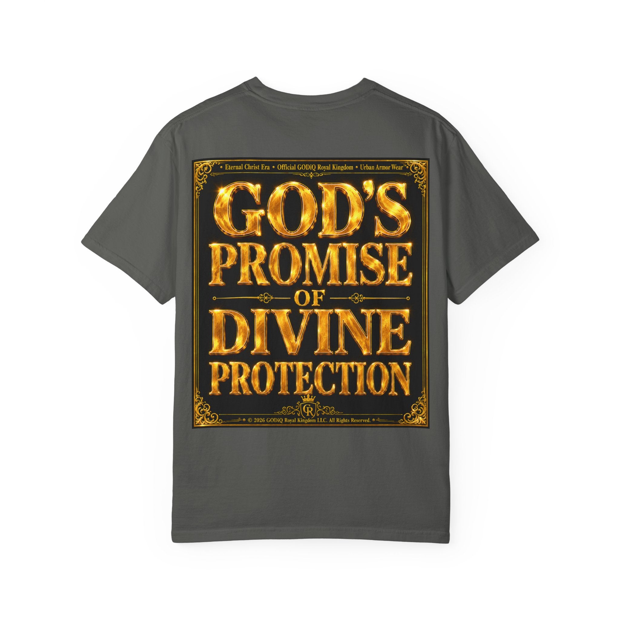 Psalm 91™ Christian Graphic T-Shirt – "God's Promise of Divine Protection" Luxury Garment-Dyed Scripture Tee | Premium Comfort Colors® 1717 | GODiQ Royal Kingdom™ Urban Armor Wear