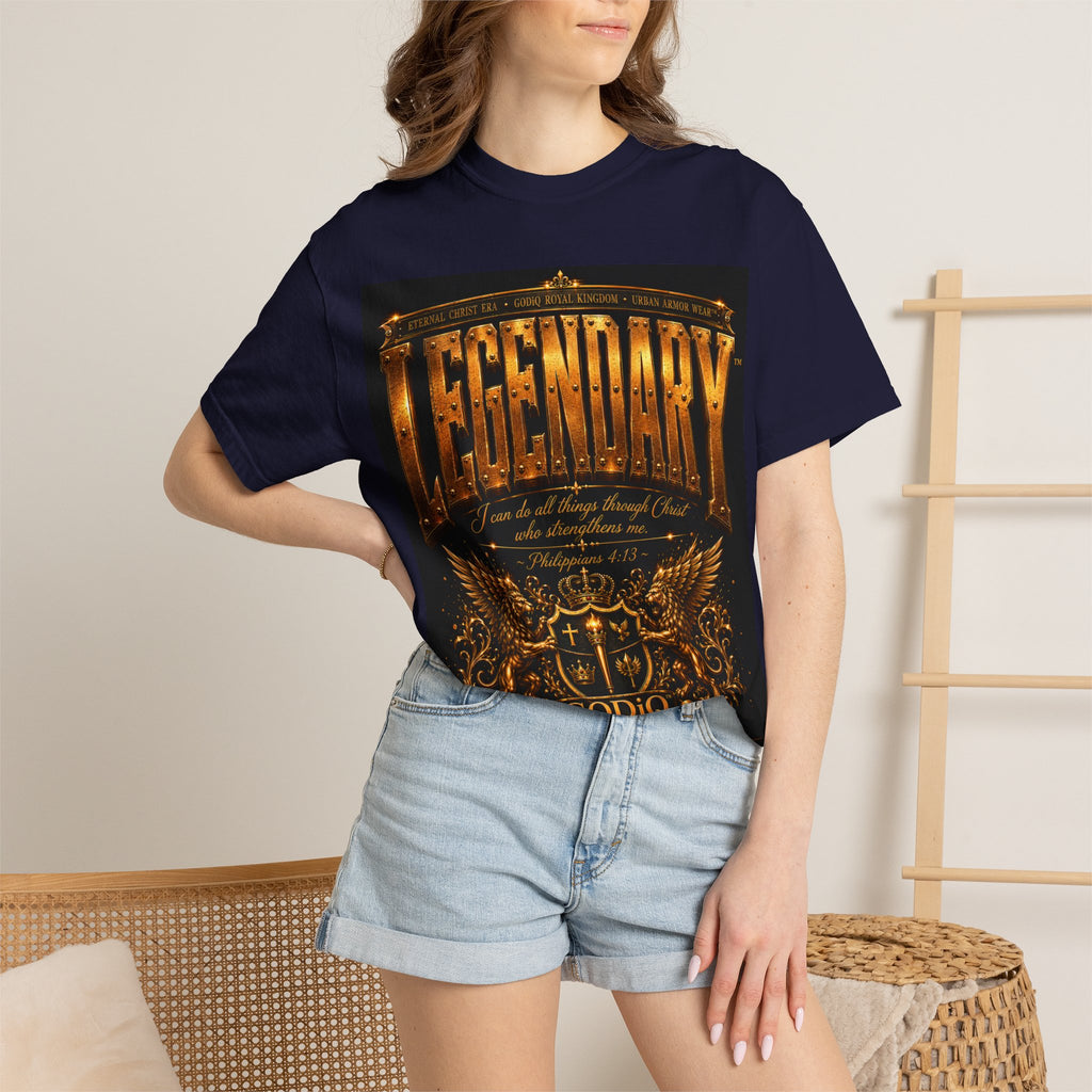 Legendary Impact™ Graphic T-Shirt – Luxury Christian Streetwear | Premium Garment-Dyed Heavyweight Tee | GODiQ Urban Armor™