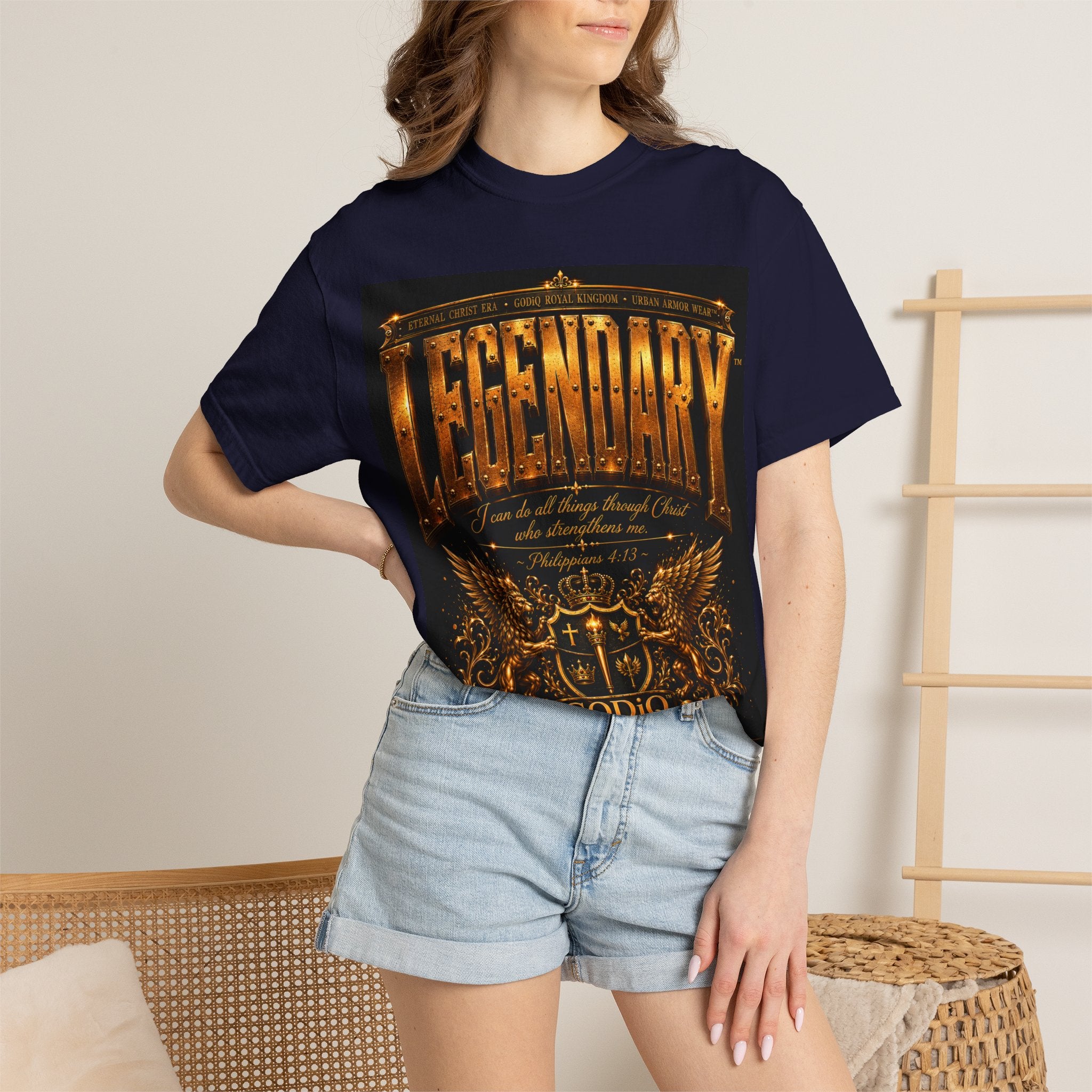 Legendary Impact™ Graphic T-Shirt – Luxury Christian Streetwear | Premium Garment-Dyed Heavyweight Tee | GODiQ Urban Armor™