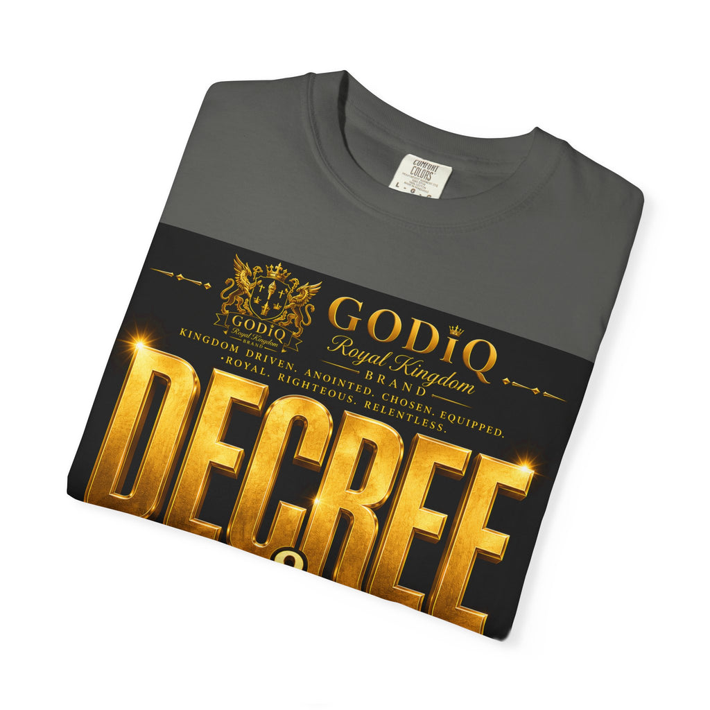 GODiQ Royal Kingdom™ Decree & Declare Christian T-Shirt – Premium Inspirational Faith Tee | "I Am Delivered, Healed, Renewed" Scripture Apparel | Comfort Colors 1717
