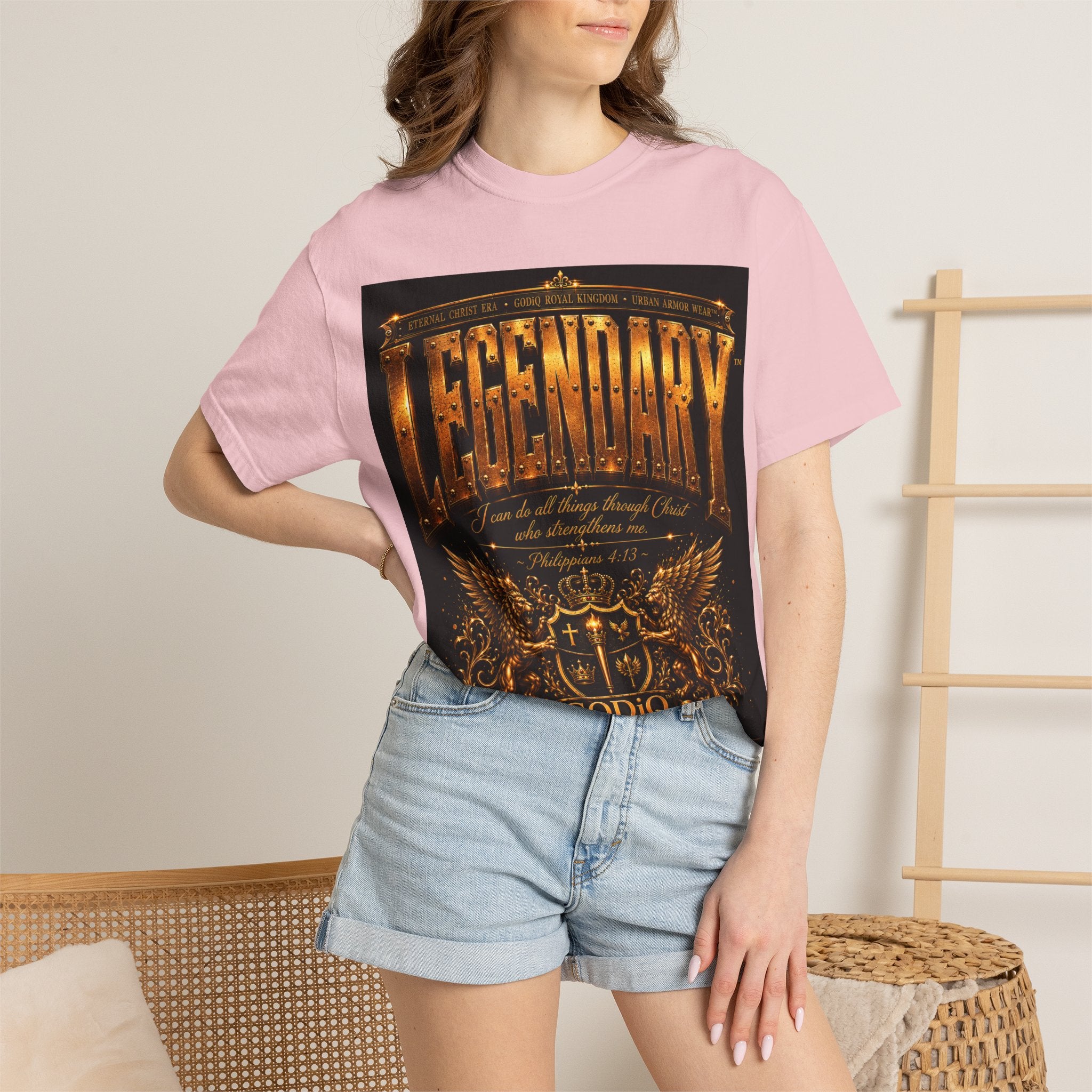 Legendary Impact™ Graphic T-Shirt – Luxury Christian Streetwear | Premium Garment-Dyed Heavyweight Tee | GODiQ Urban Armor™