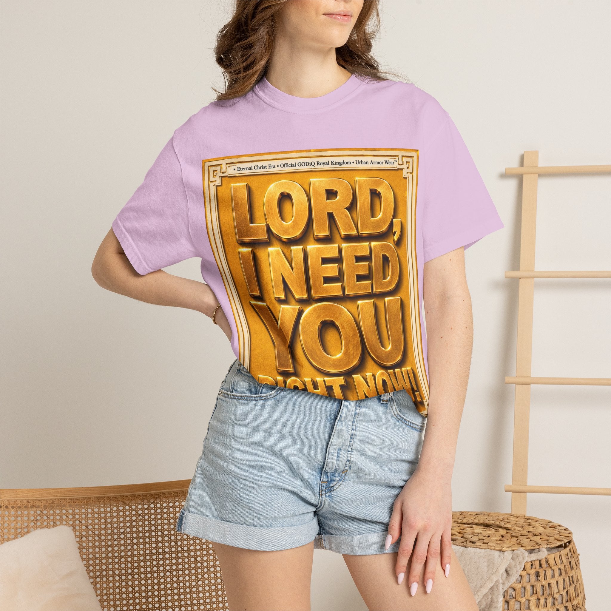 Lord, I Need You Right Now!™ Christian Graphic T-Shirt – Luxury Garment-Dyed Faith Tee | Premium GODiQ Royal Kingdom™ Urban Armor Wear | Comfort Colors® 1717