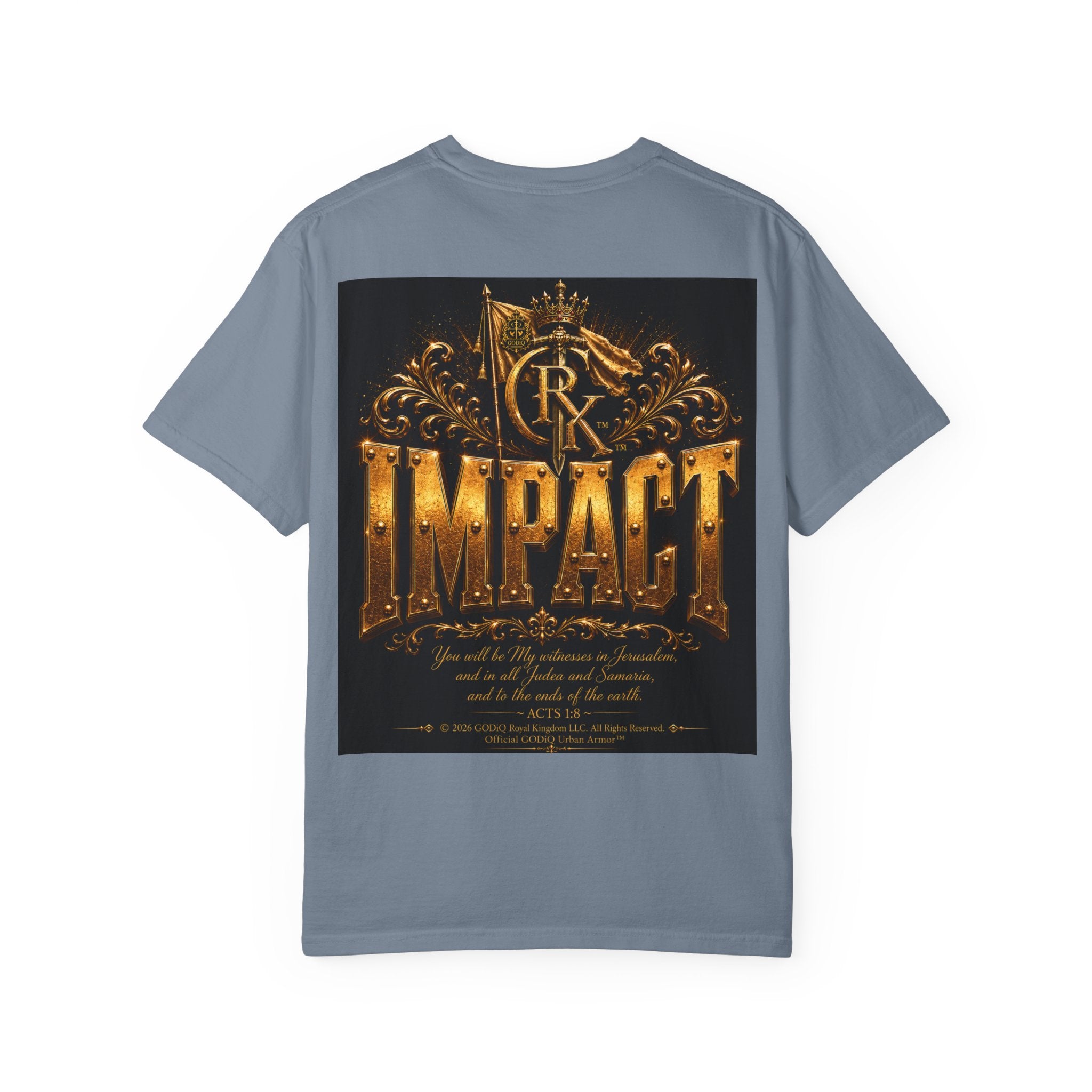 Legendary Impact™ Graphic T-Shirt – Luxury Christian Streetwear | Premium Garment-Dyed Heavyweight Tee | GODiQ Urban Armor™