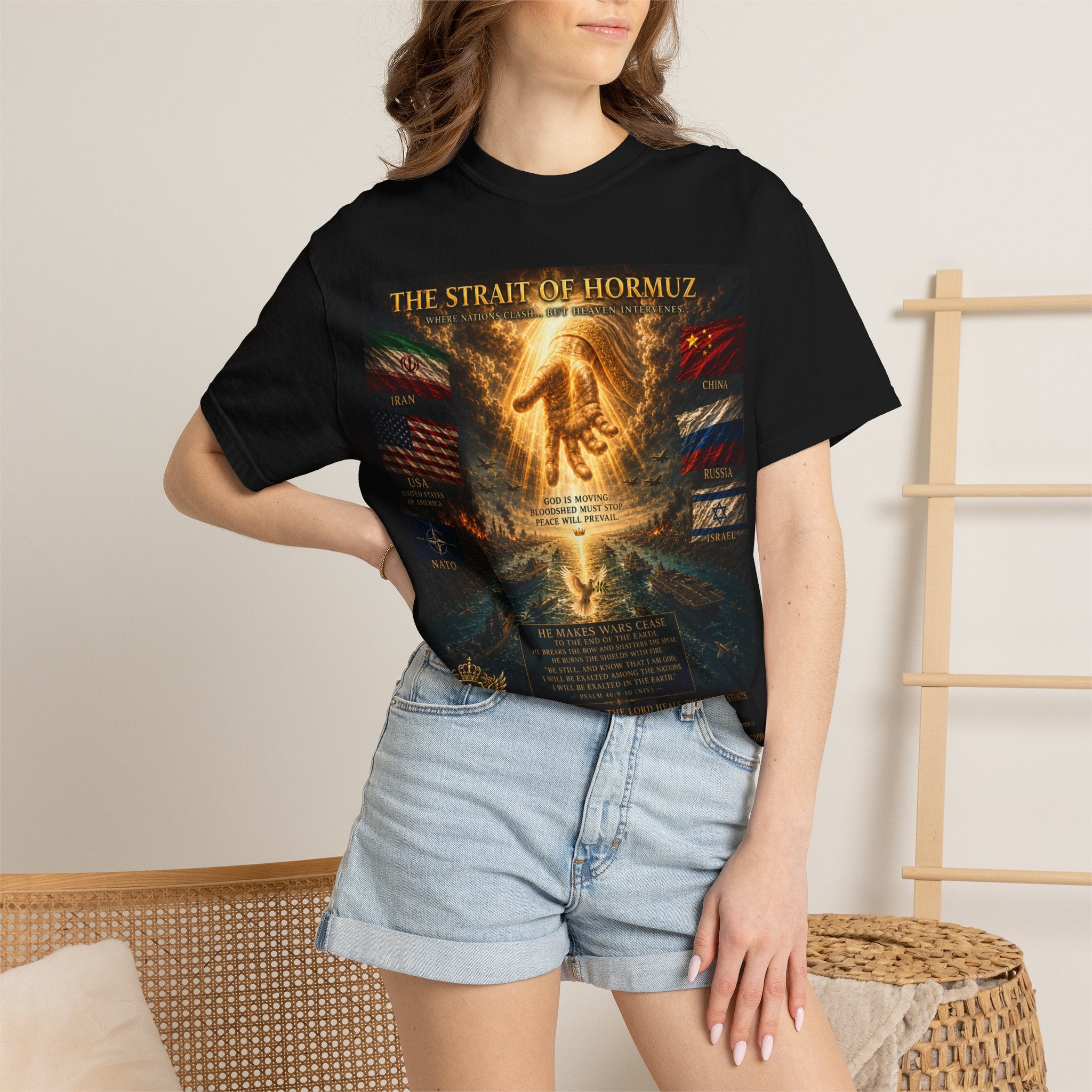 GODiQ Royal Kingdom™ – "Fix It, Lord Jesus" Luxury Christian T-Shirt | Strait of Hormuz Edition | Premium Faith Graphic Tee | Comfort Colors® 1717