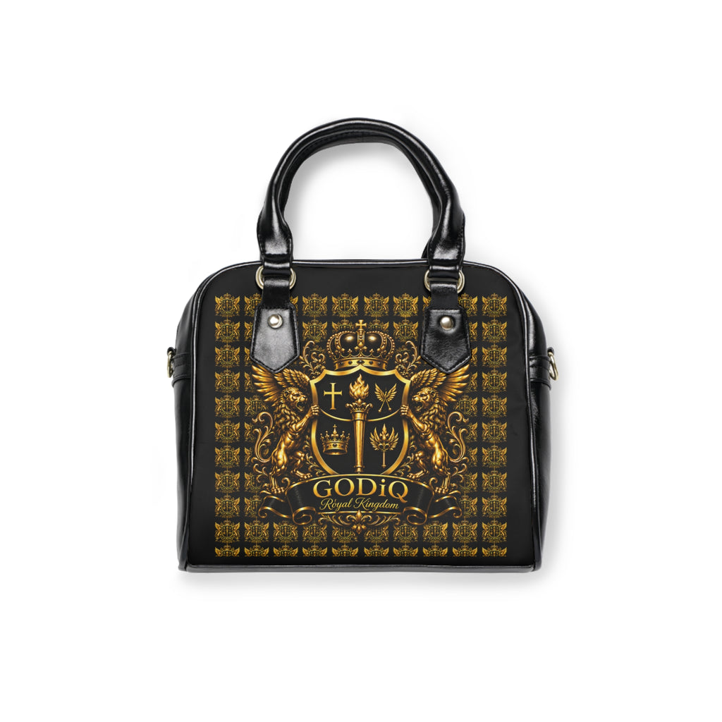GODiQ Royal Kingdom™ Women's Ministry Shoulder Handbag – Luxury Christian Bible Purse | Premium 24K Gold Crest Designer Handbag | Elegant Church & Kingdom Tote