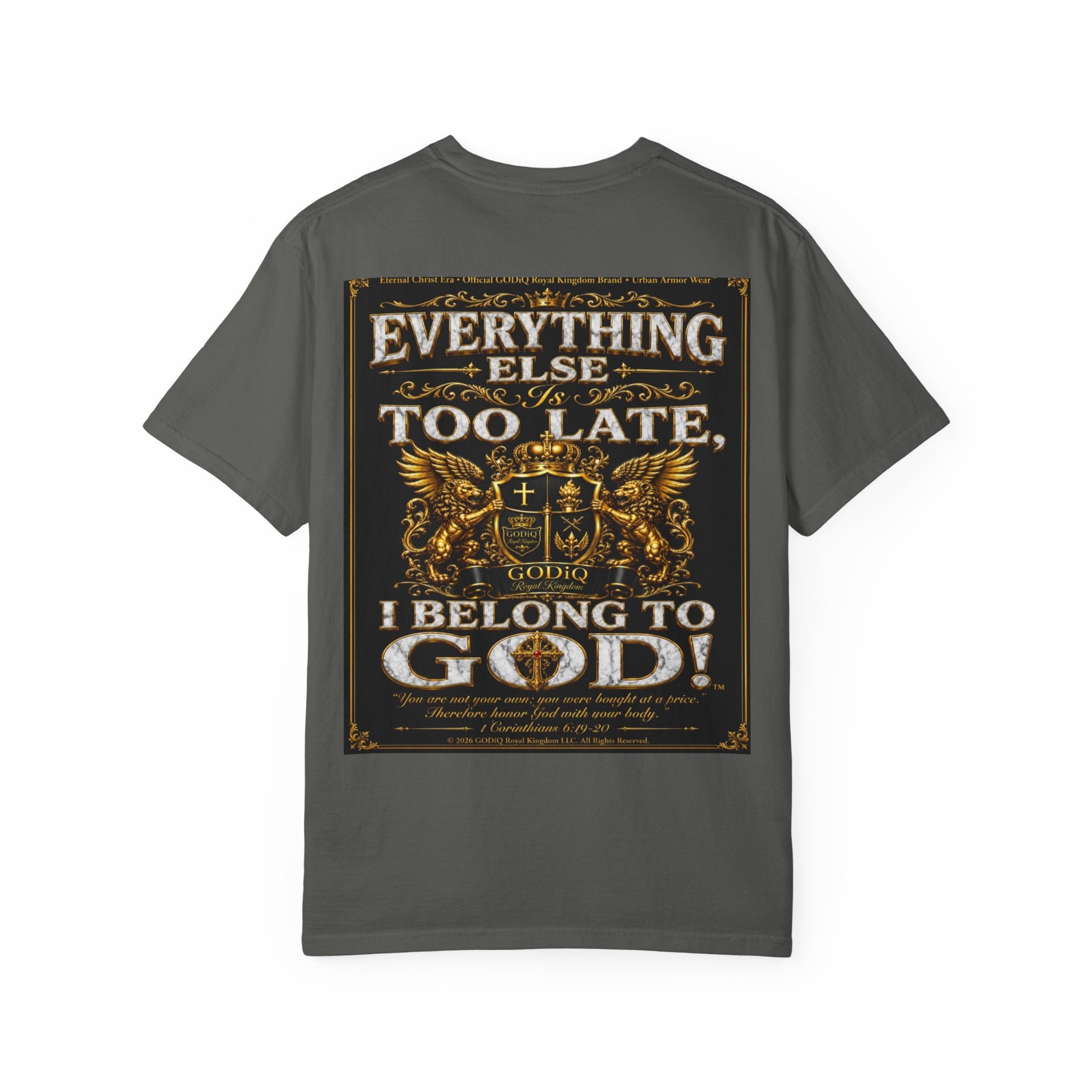 GODiQ™ Royal Kingdom Urban Armor Wear™ "NON NEGOTIABLE™: SOUL SOLD OUT FOR GOD™" Luxury Christian Graphic T-Shirt | Premium Faith Apparel | 24K Gold Heraldic Kingdom Statement Tee