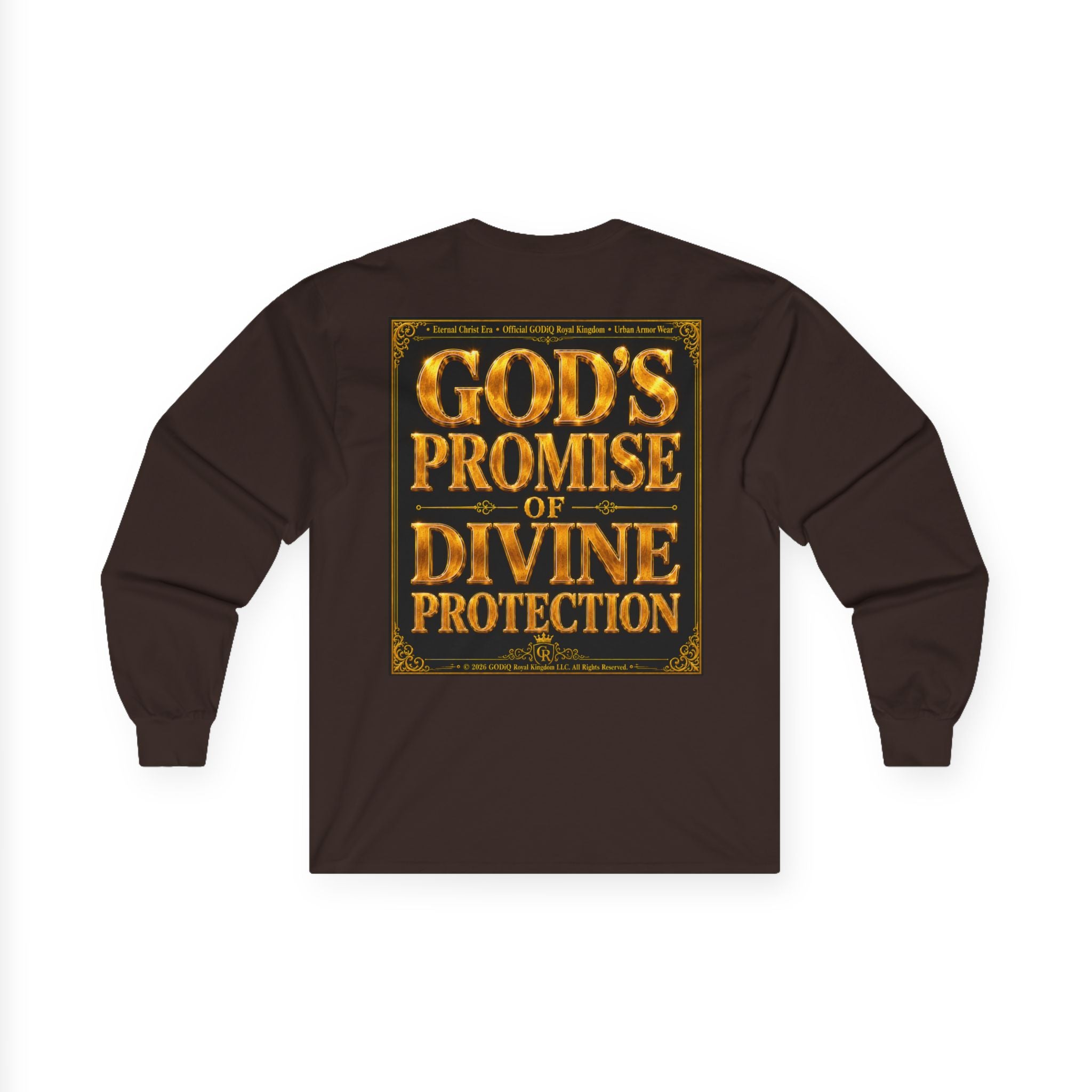 Psalm 91™ Long Sleeve Christian T-Shirt | God's Promise of Divine Protection | Premium Biblical Prayer Shirt | Luxury Faith-Based Scripture Apparel | GODiQ Royal Kingdom™ Urban Armor Wear