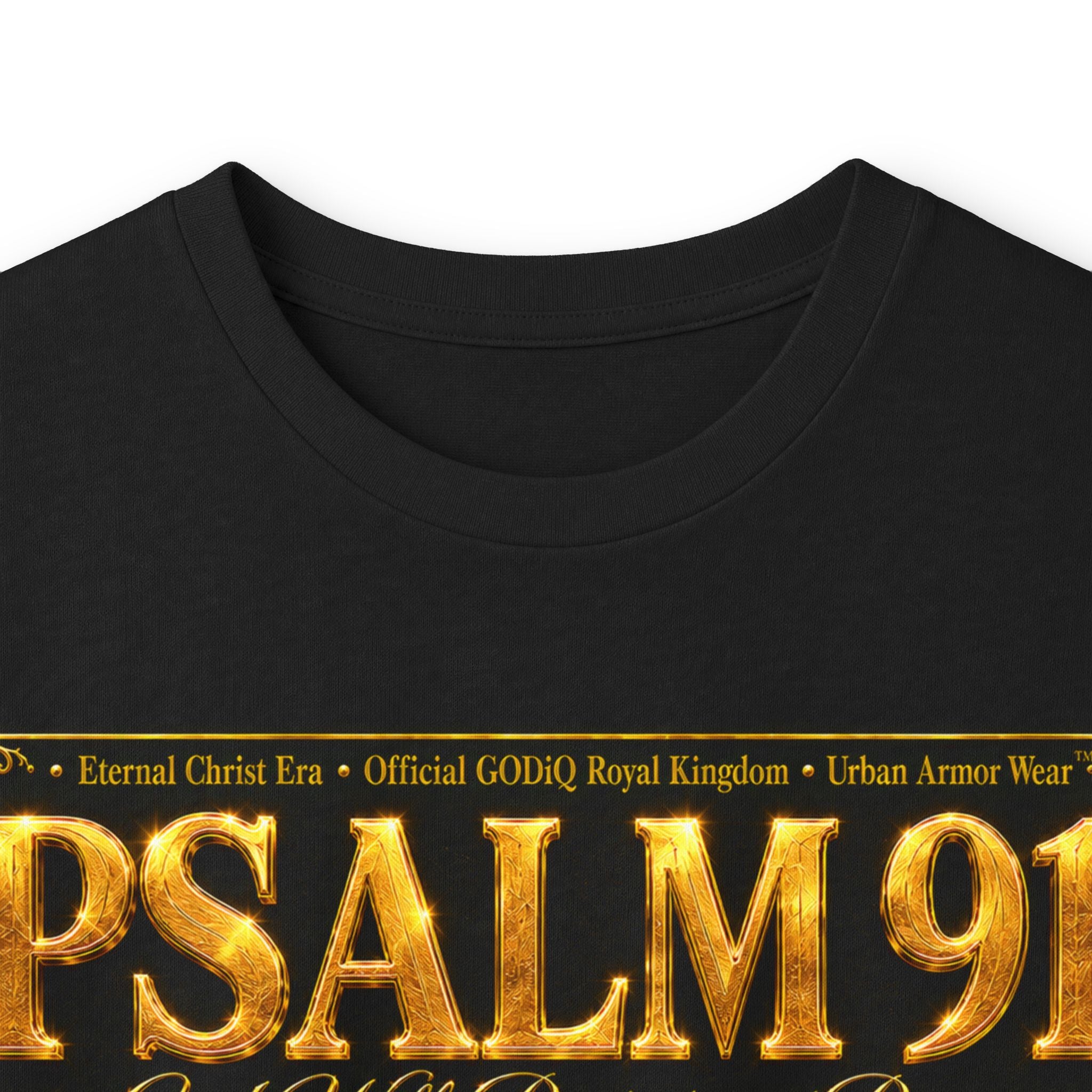 Psalm 91™ Long Sleeve Christian T-Shirt | God's Promise of Divine Protection | Premium Biblical Prayer Shirt | Luxury Faith-Based Scripture Apparel | GODiQ Royal Kingdom™ Urban Armor Wear