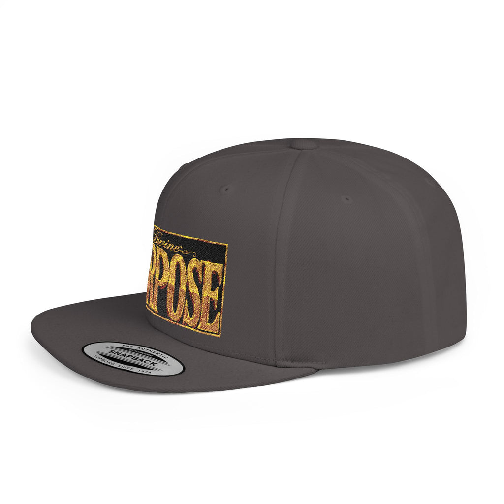 GODiQ Royal Kingdom™ Divine Purpose™ Snapback Hat – "PURPOSE" Premium Flat Bill Cap | Luxury Christian Streetwear | Urban Armor Wear™ Kingdom Identity Hat